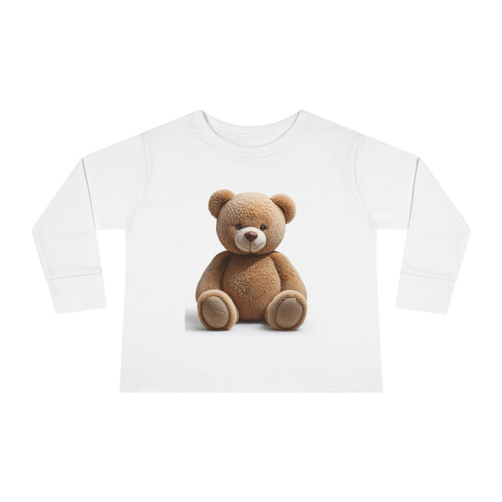 T-shirt à manches longues pour tout-petit avec un ourson marron | T-shirt mignon en peluche