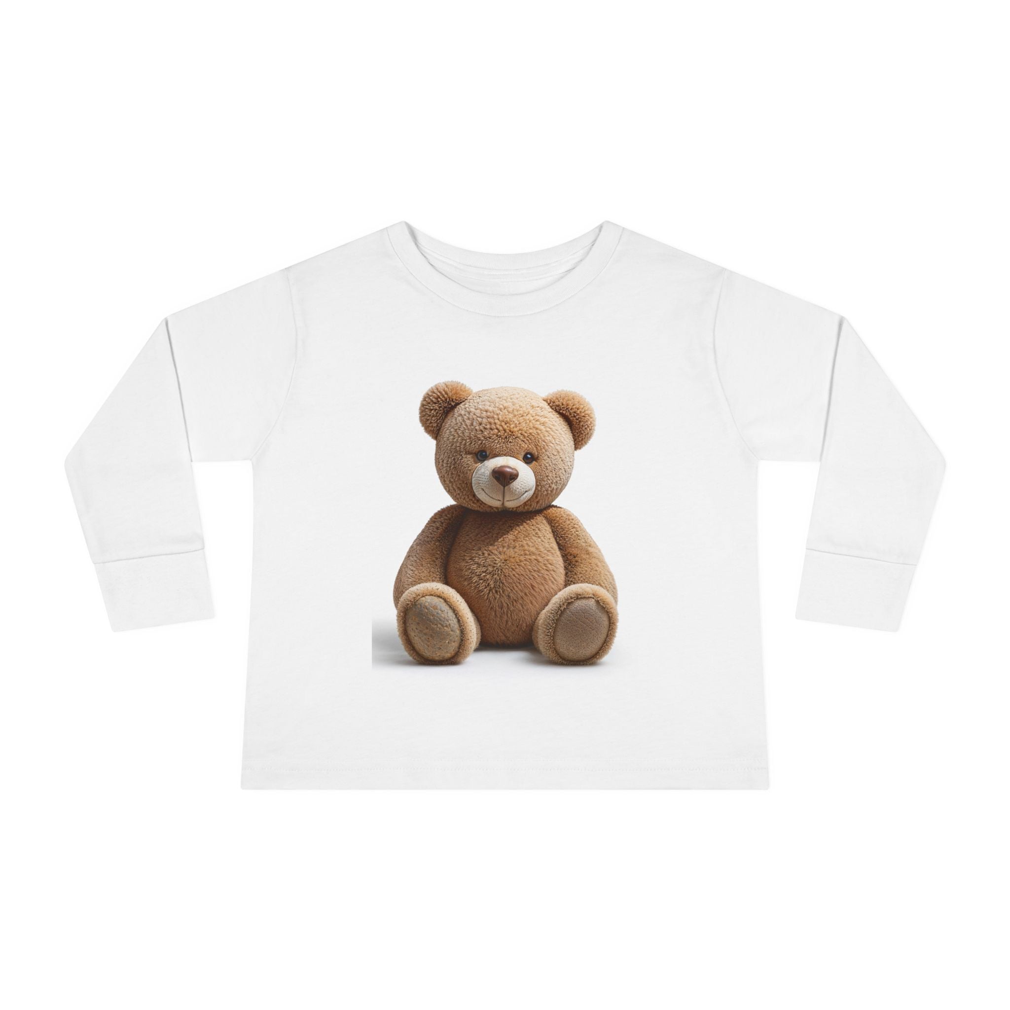T-shirt à manches longues pour tout-petit avec un ourson marron | T-shirt mignon en peluche