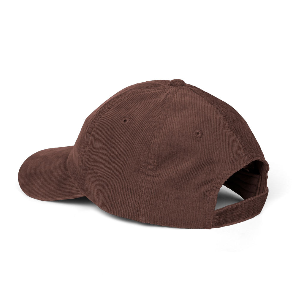 Casquette brodée avec un boxer marron | Casquette de baseball en velours côtelé