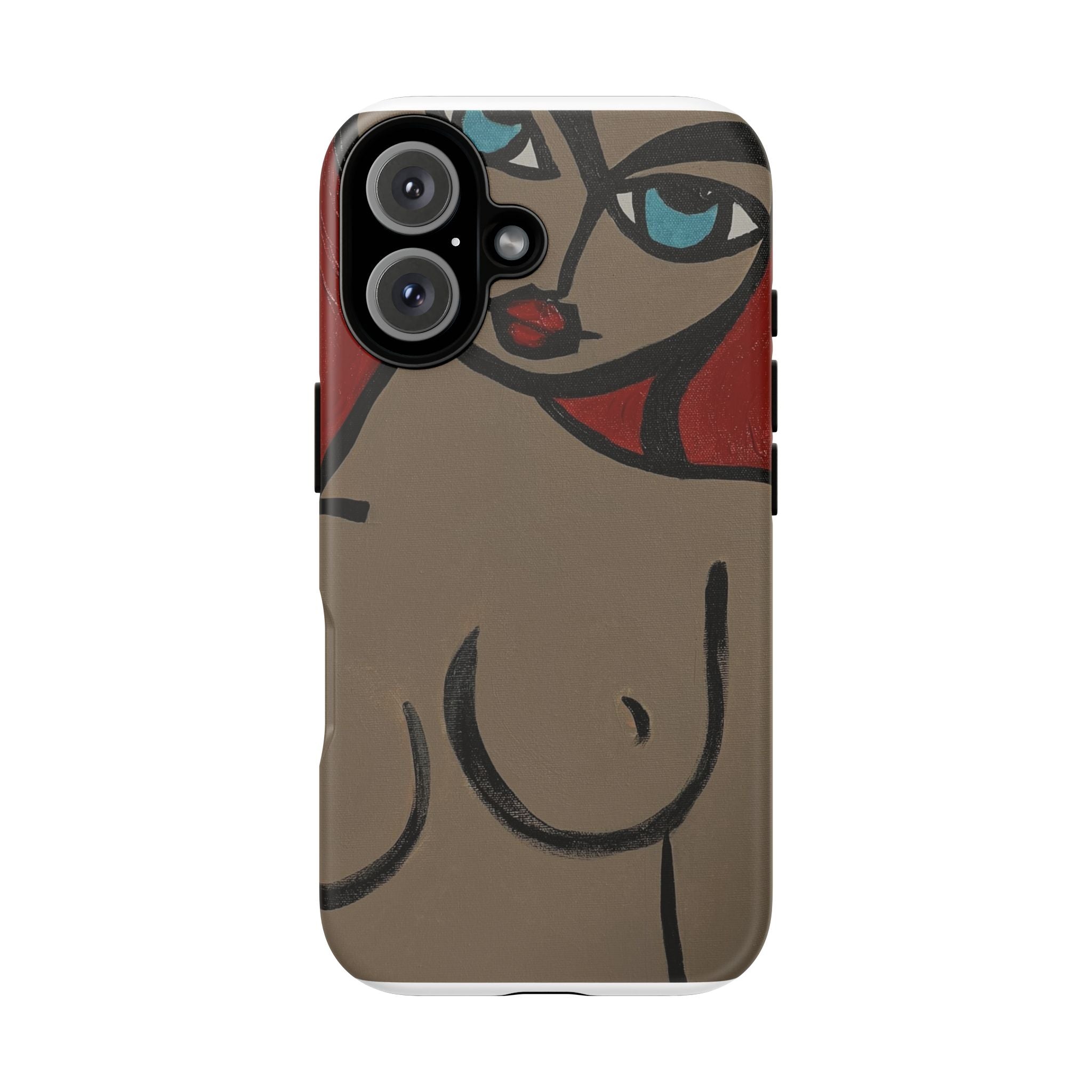 Coque de téléphone minimaliste | Figure féminine abstraite, faite main
