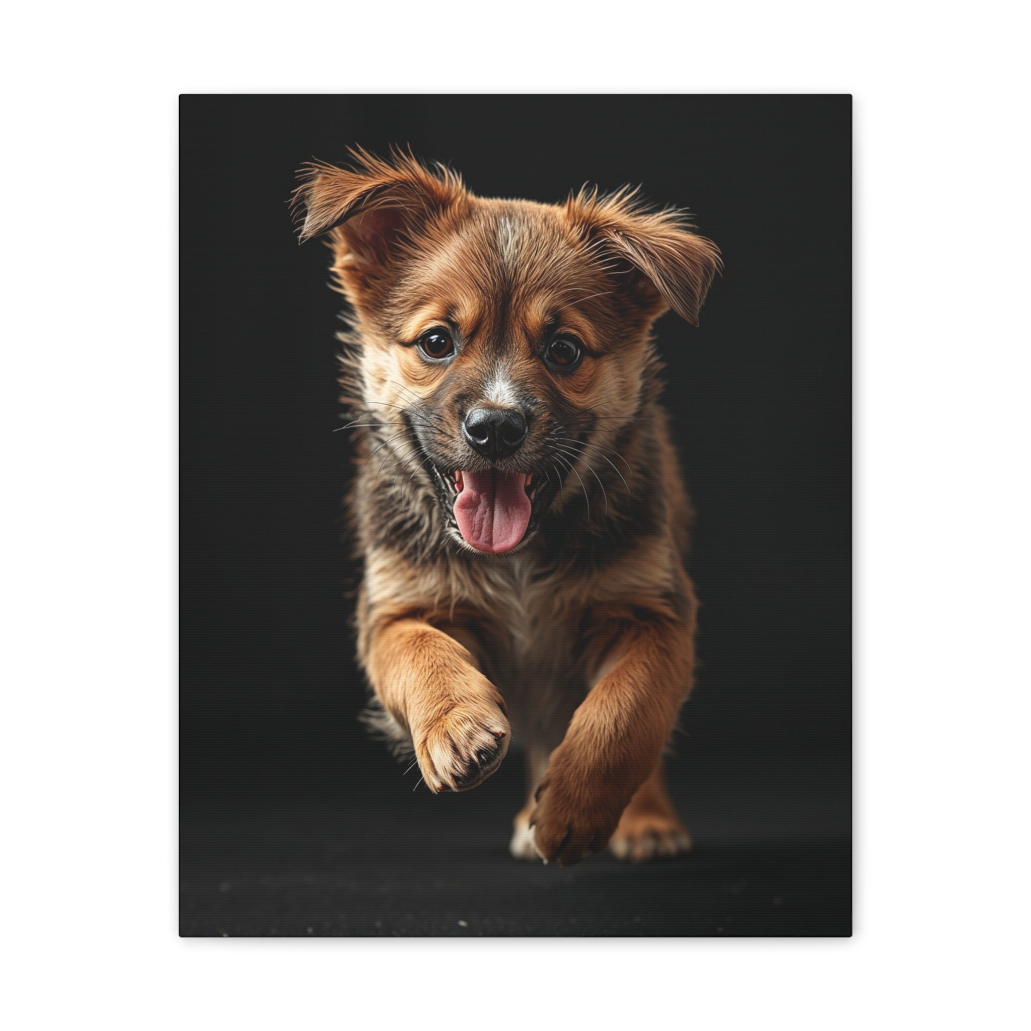 Running Puppy Canvas | Stretched Wall Art, gift for dog lovers