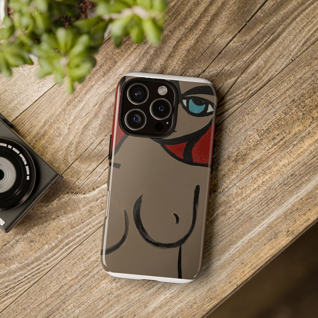 Coque de téléphone minimaliste | Figure féminine abstraite, faite main