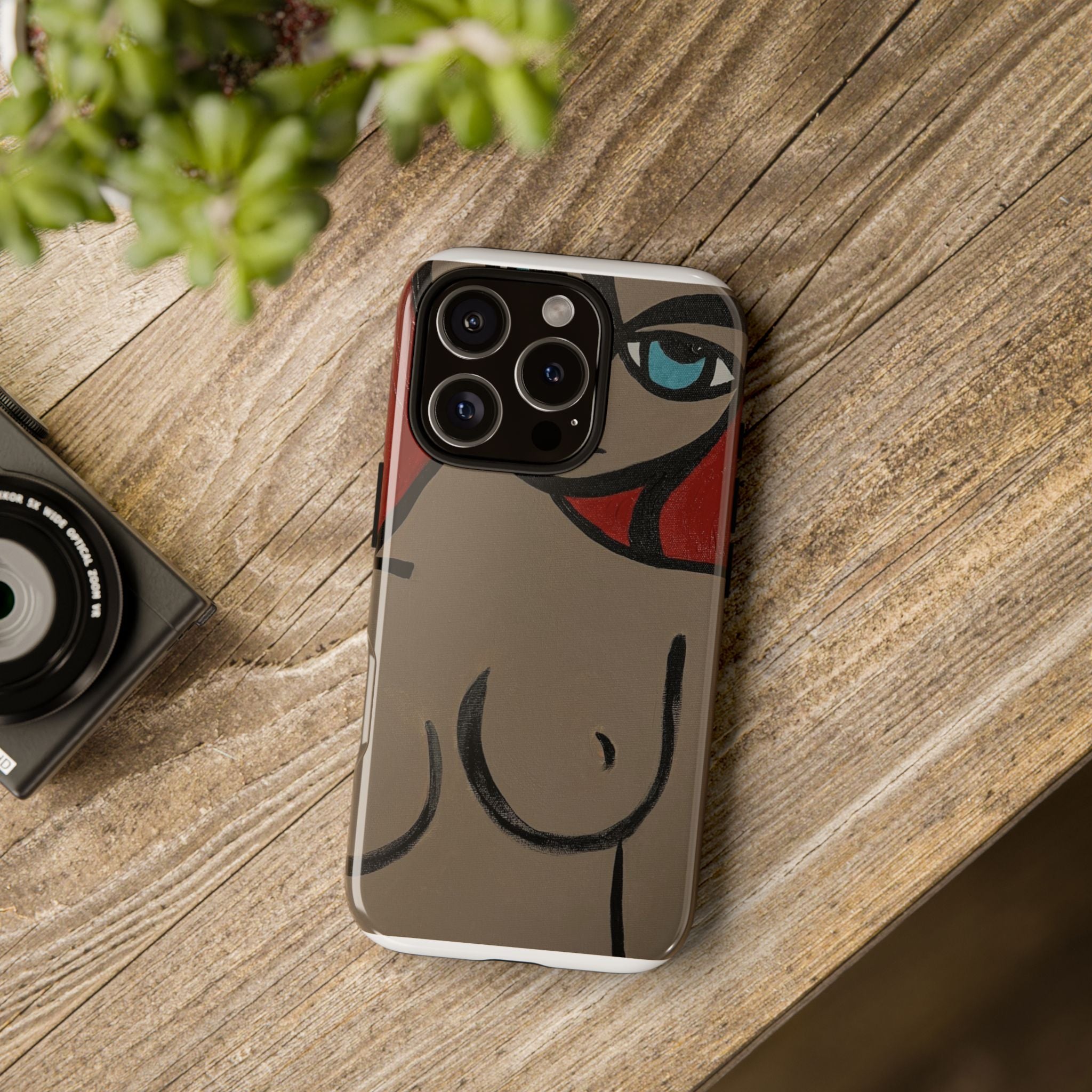 Coque de téléphone minimaliste | Figure féminine abstraite, faite main