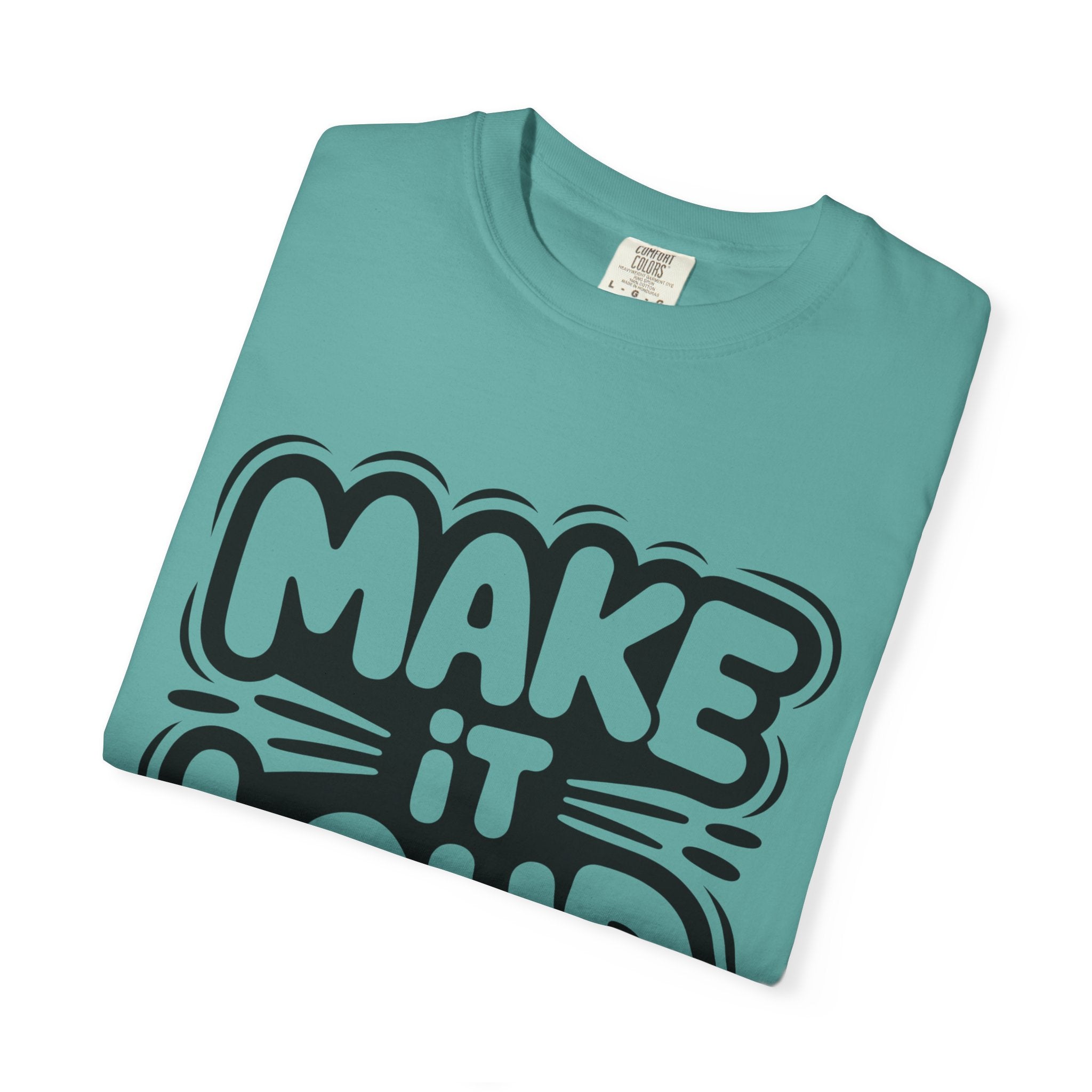 Make It Loud T-shirt | Bold Bubble Letter Graphic, Black White Design
