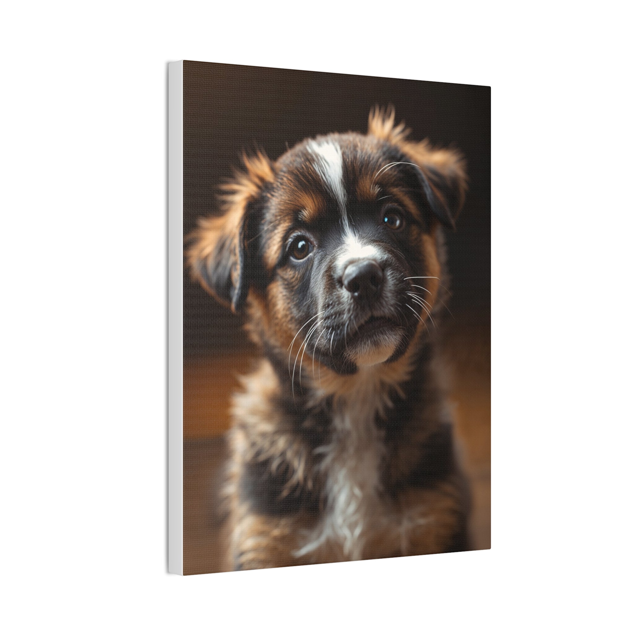 Adorable Puppy Portrait Canvas, gift for dog lovers, wall art with dog