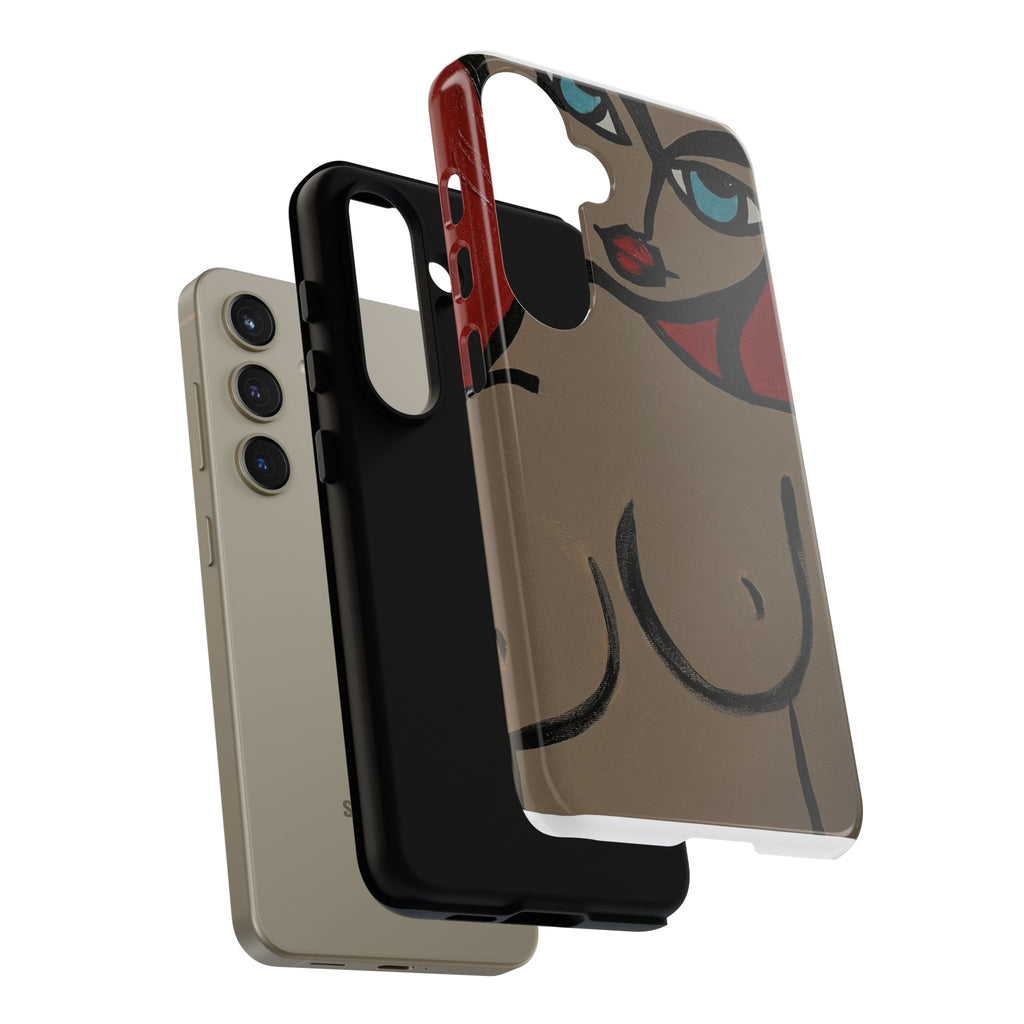 Coque de téléphone minimaliste | Figure féminine abstraite, faite main