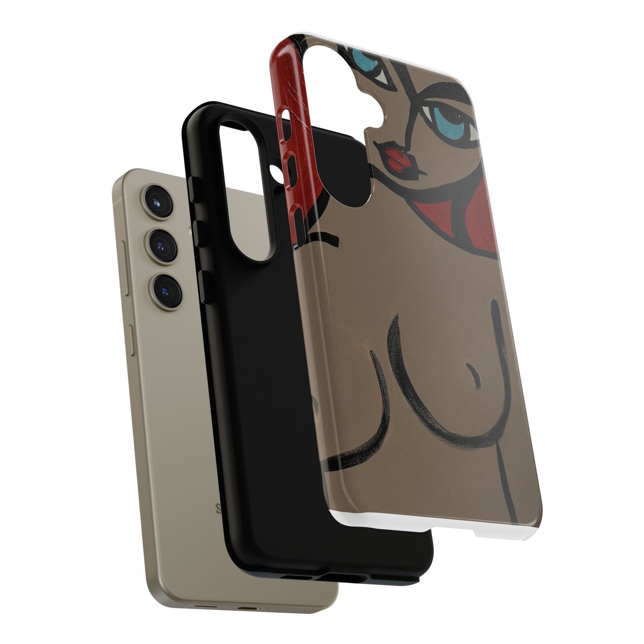 Coque de téléphone minimaliste | Figure féminine abstraite, faite main