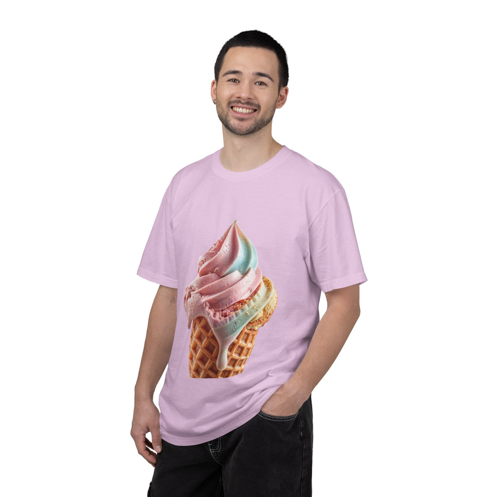 T-shirt Cornet de glace arc-en-ciel pastel | T-shirt dessert à la crème glacée molle