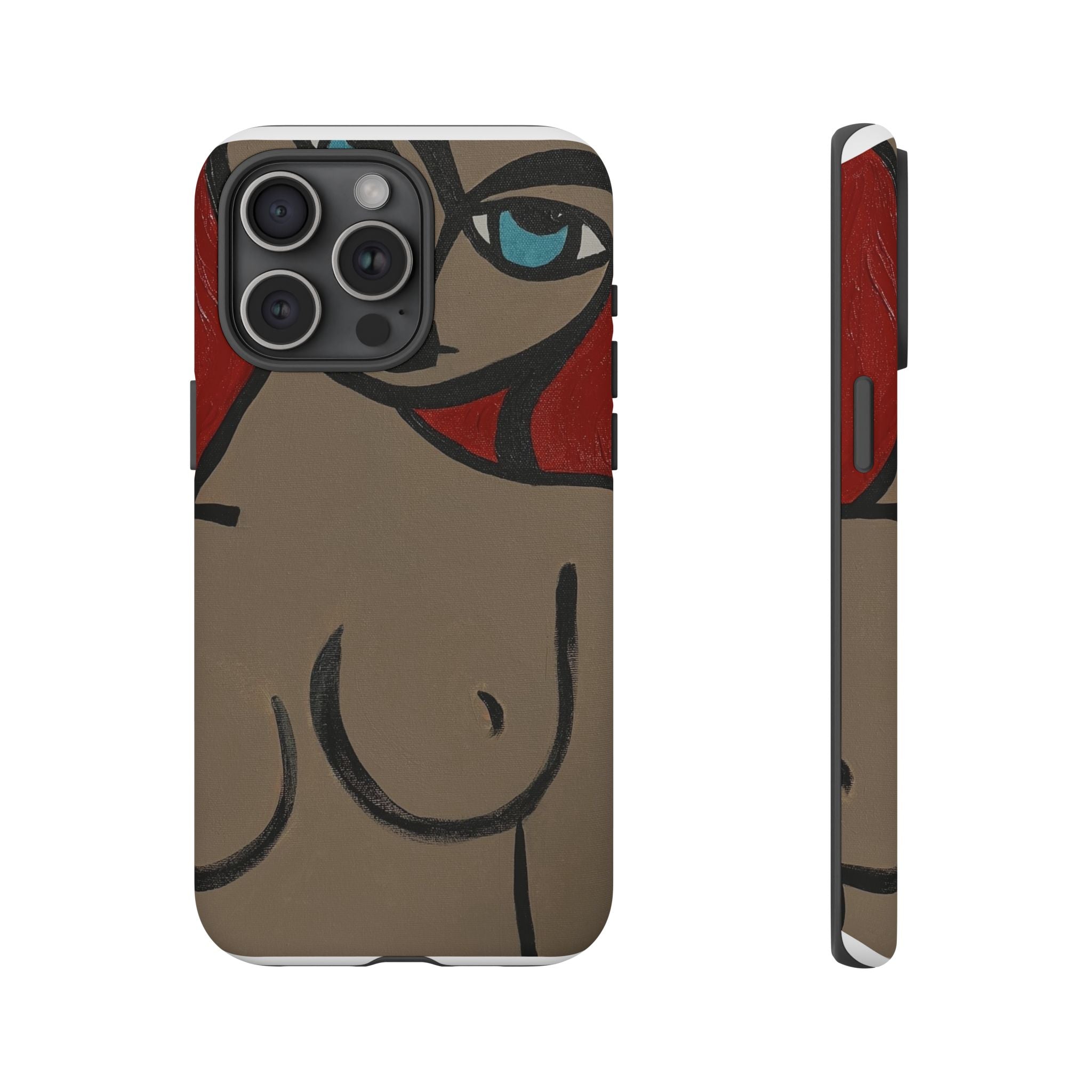 Coque de téléphone minimaliste | Figure féminine abstraite, faite main