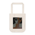 Sac cabas à portrait abstrait | Sac cabas en toile d'art moderne, fait main, sac shopping