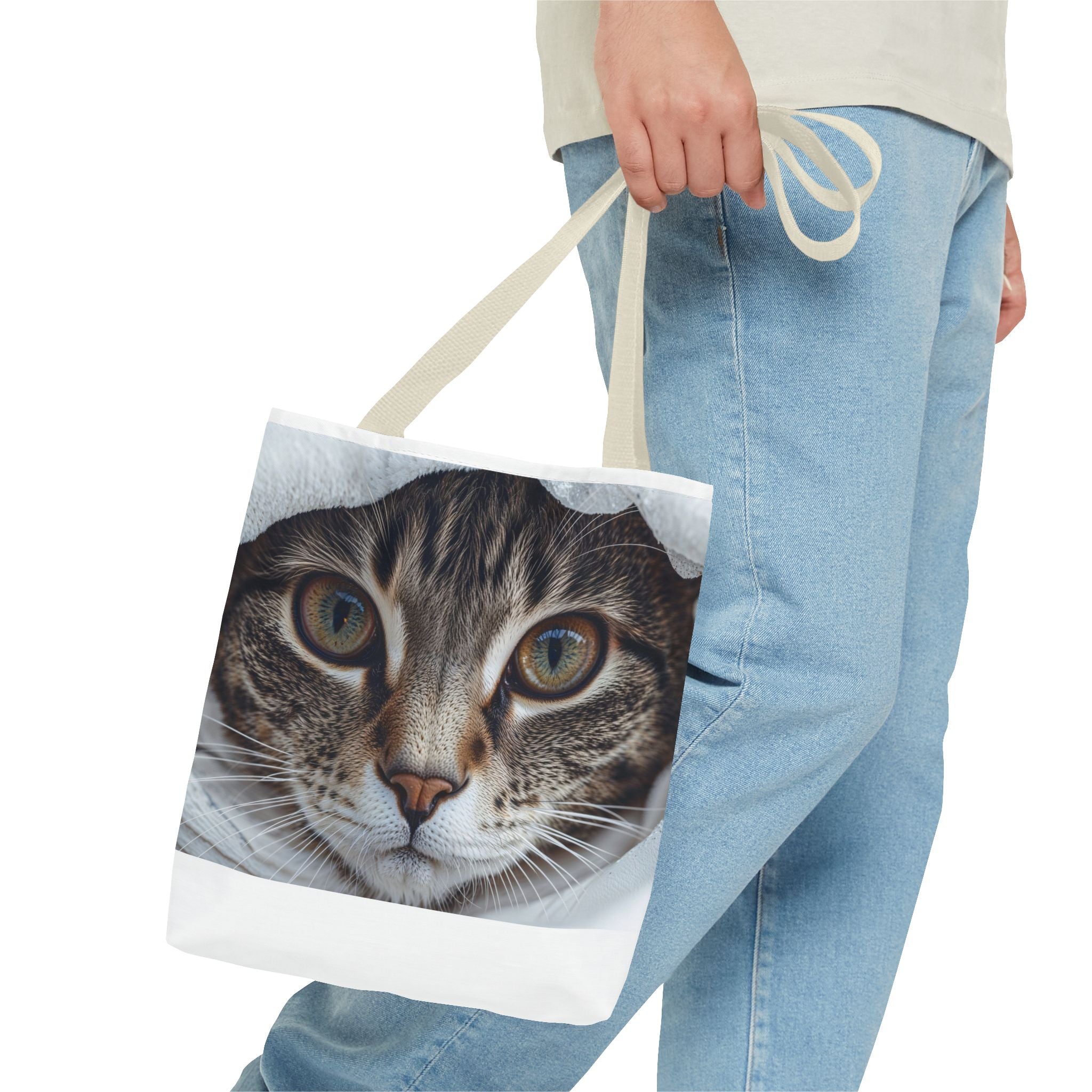 Sac fourre-tout imprimé chat tigré | Sac fourre-tout à motif chat |