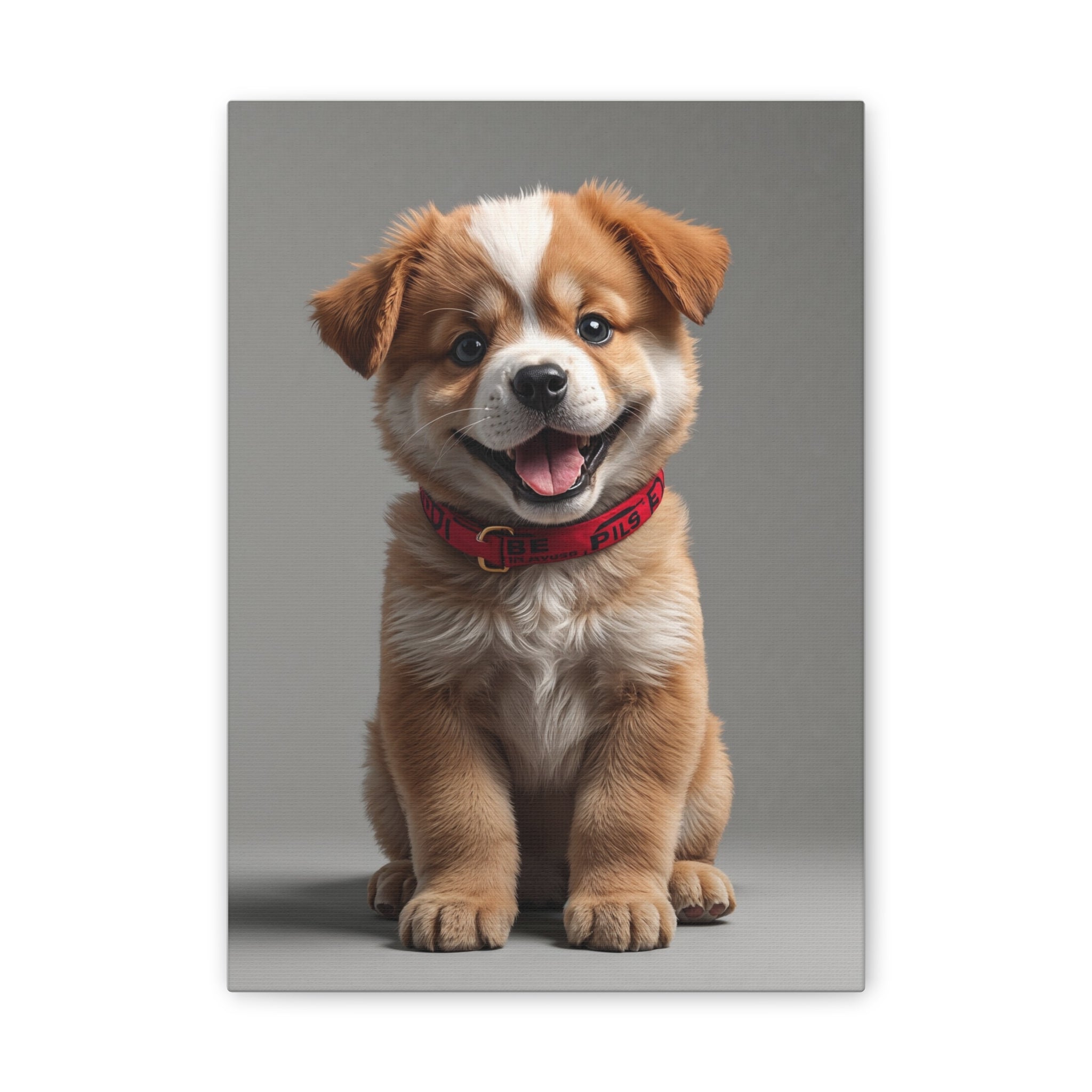 Smiling Puppy Portrait Canvas, gift for dog lovers