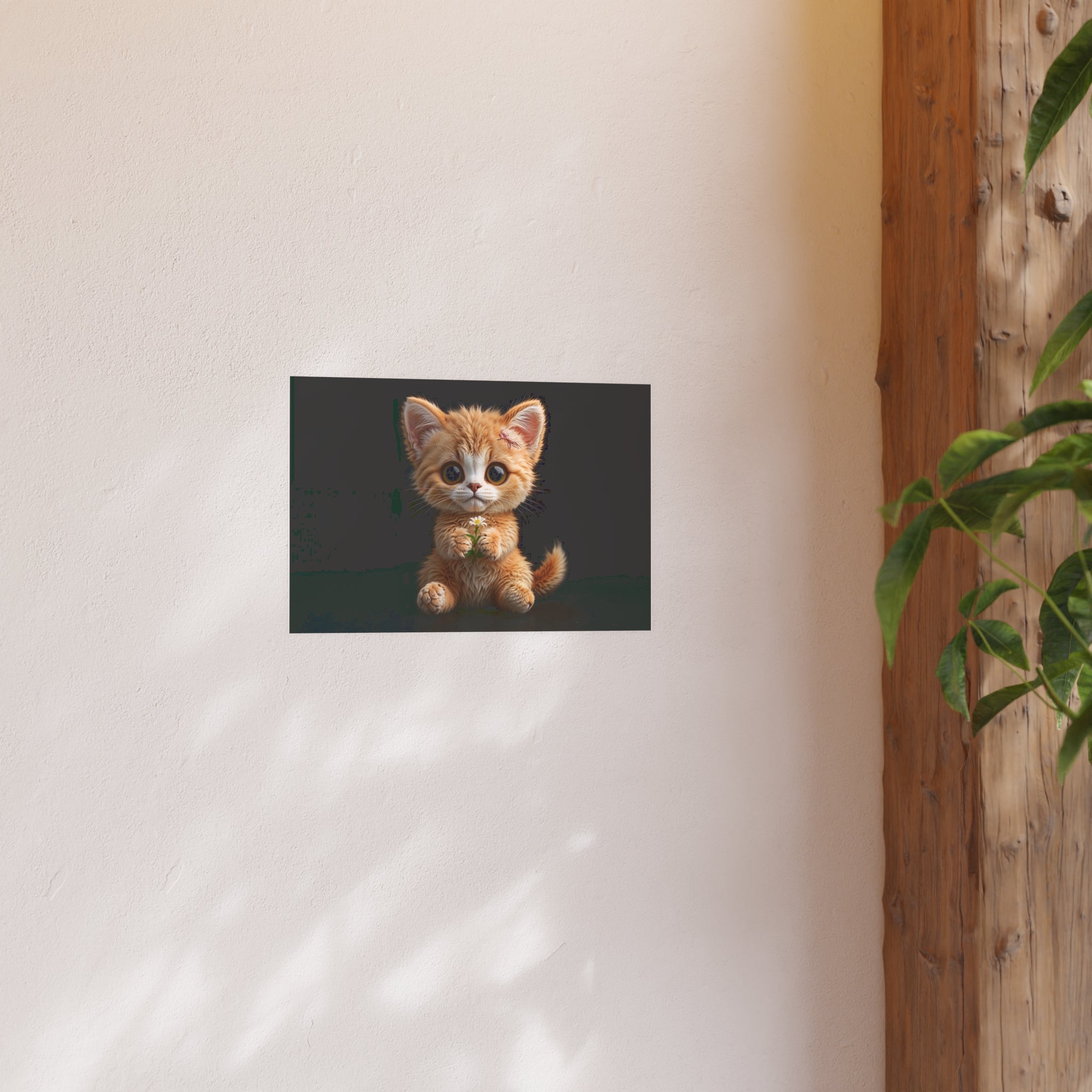 Cute Kitten Illustration Poster | Cat Wall Art, cat lover Decor