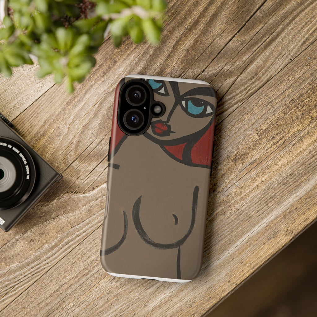 Coque de téléphone minimaliste | Figure féminine abstraite, faite main