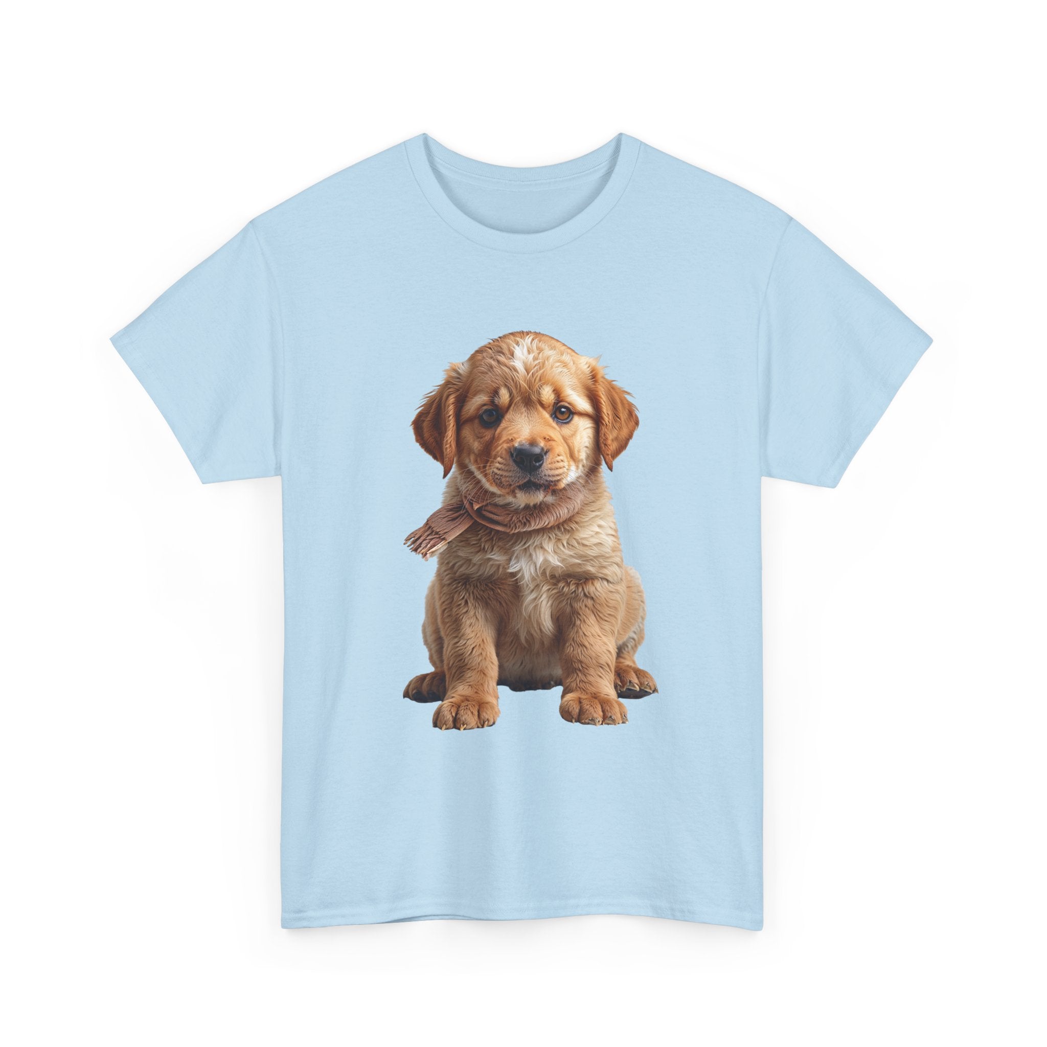 T-shirt chiot assis mignon | T-shirt chiot Golden Retriever