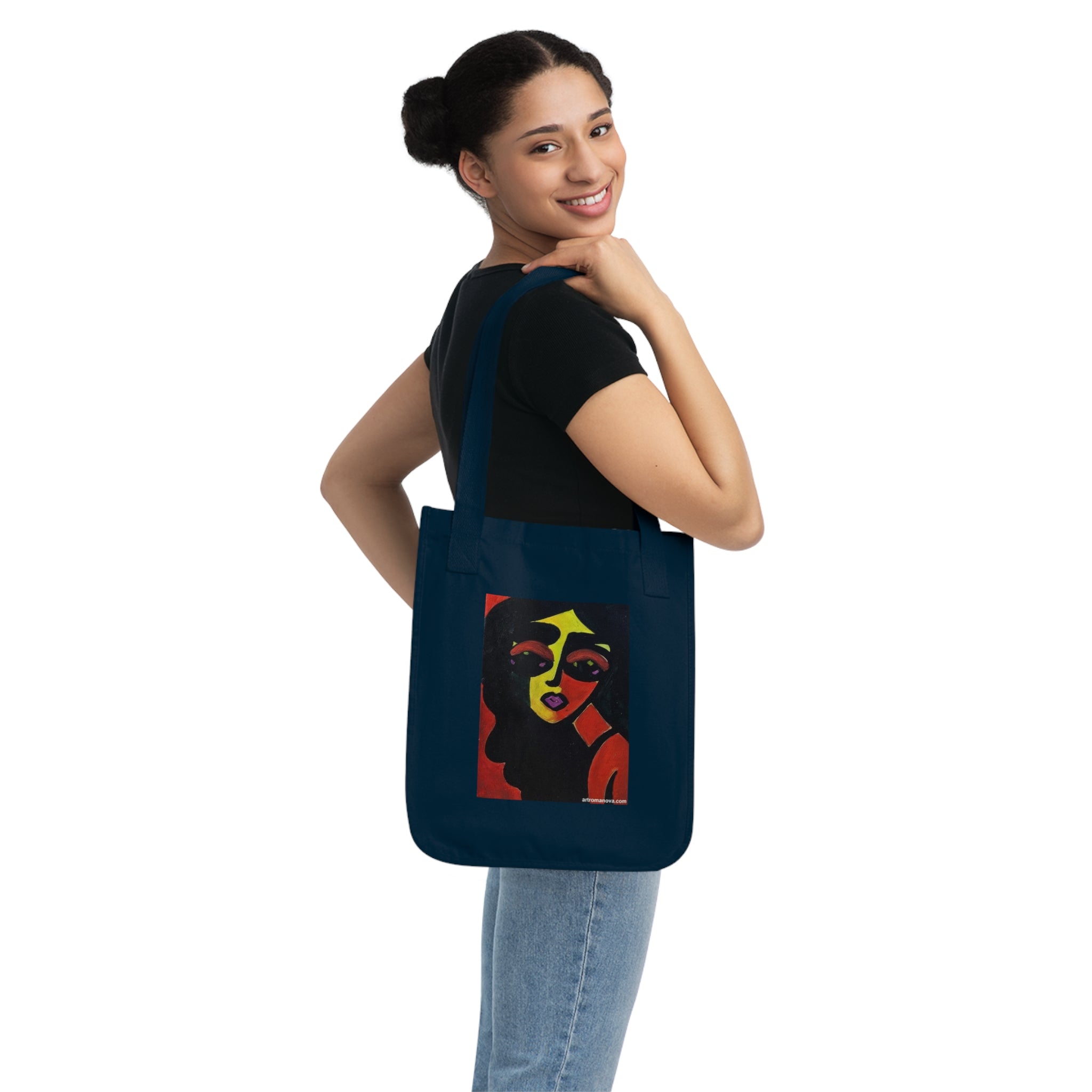 Woman Portrait Tote Bag | Pop Art Face Canvas Tote, eco cotton tote, handmade