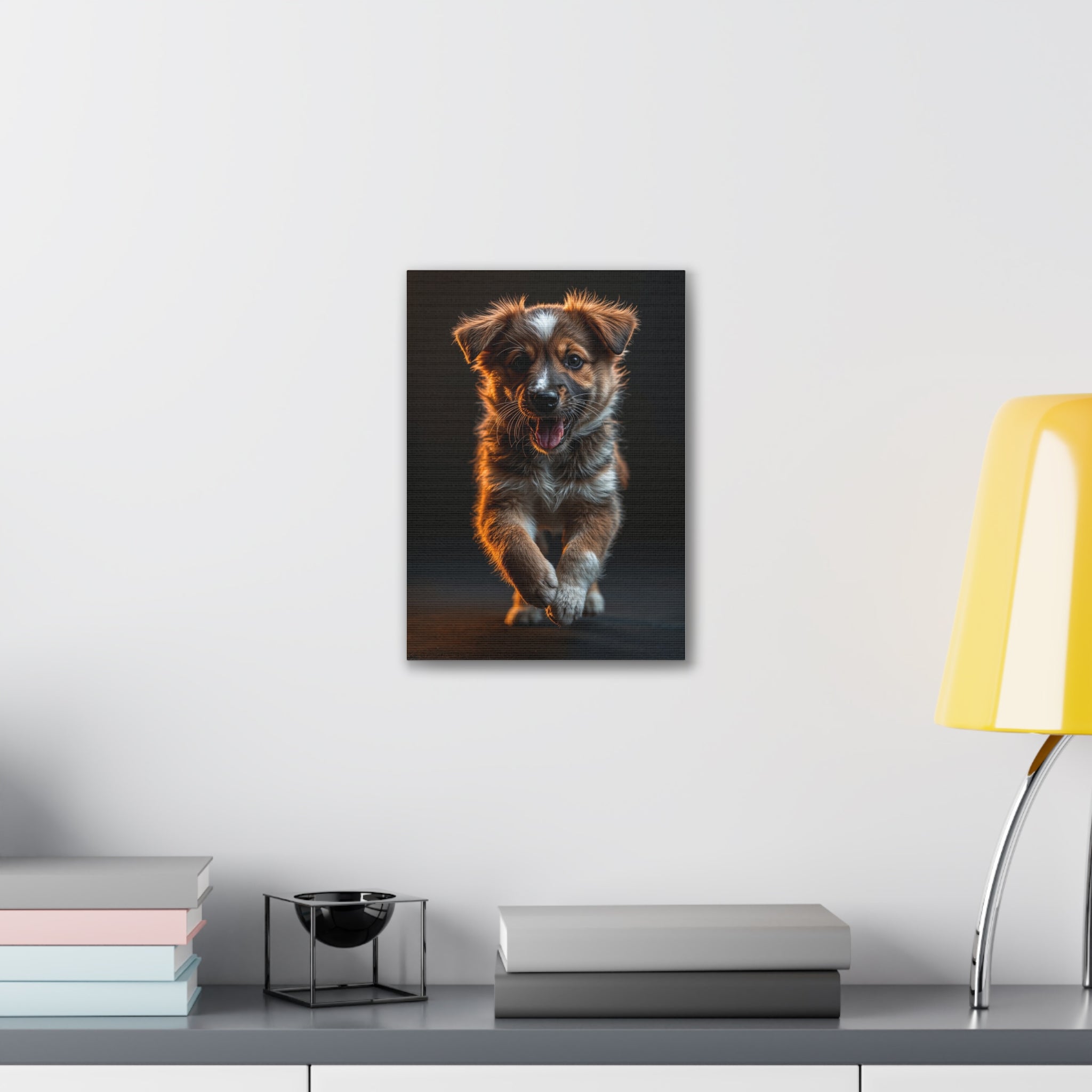 Running Puppy Canvas, gift for dog lovers