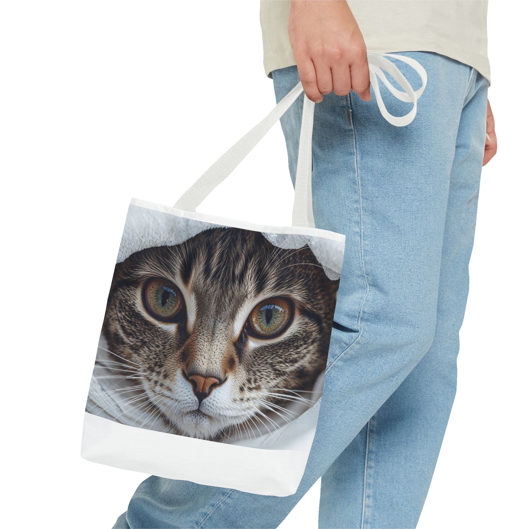 Sac fourre-tout imprimé chat tigré | Sac fourre-tout à motif chat |