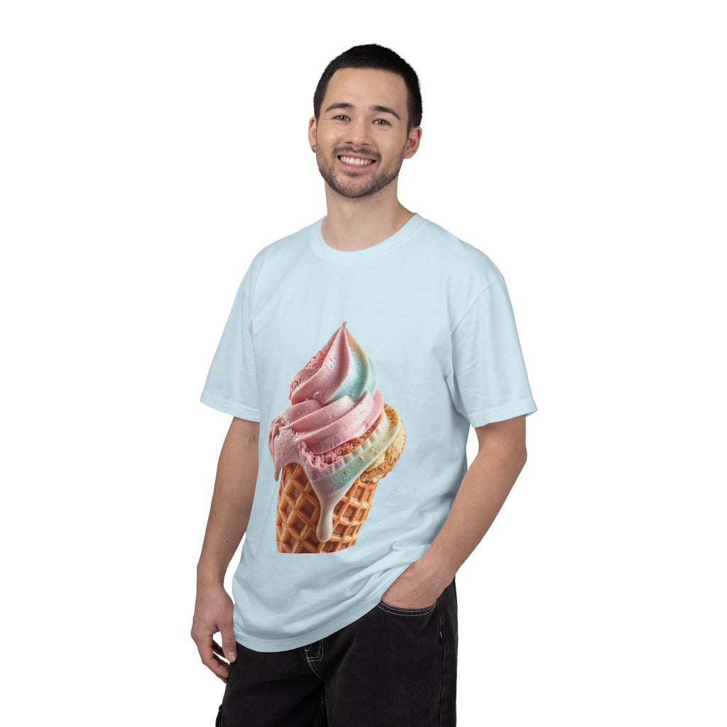 T-shirt Cornet de glace arc-en-ciel pastel | T-shirt dessert à la crème glacée molle