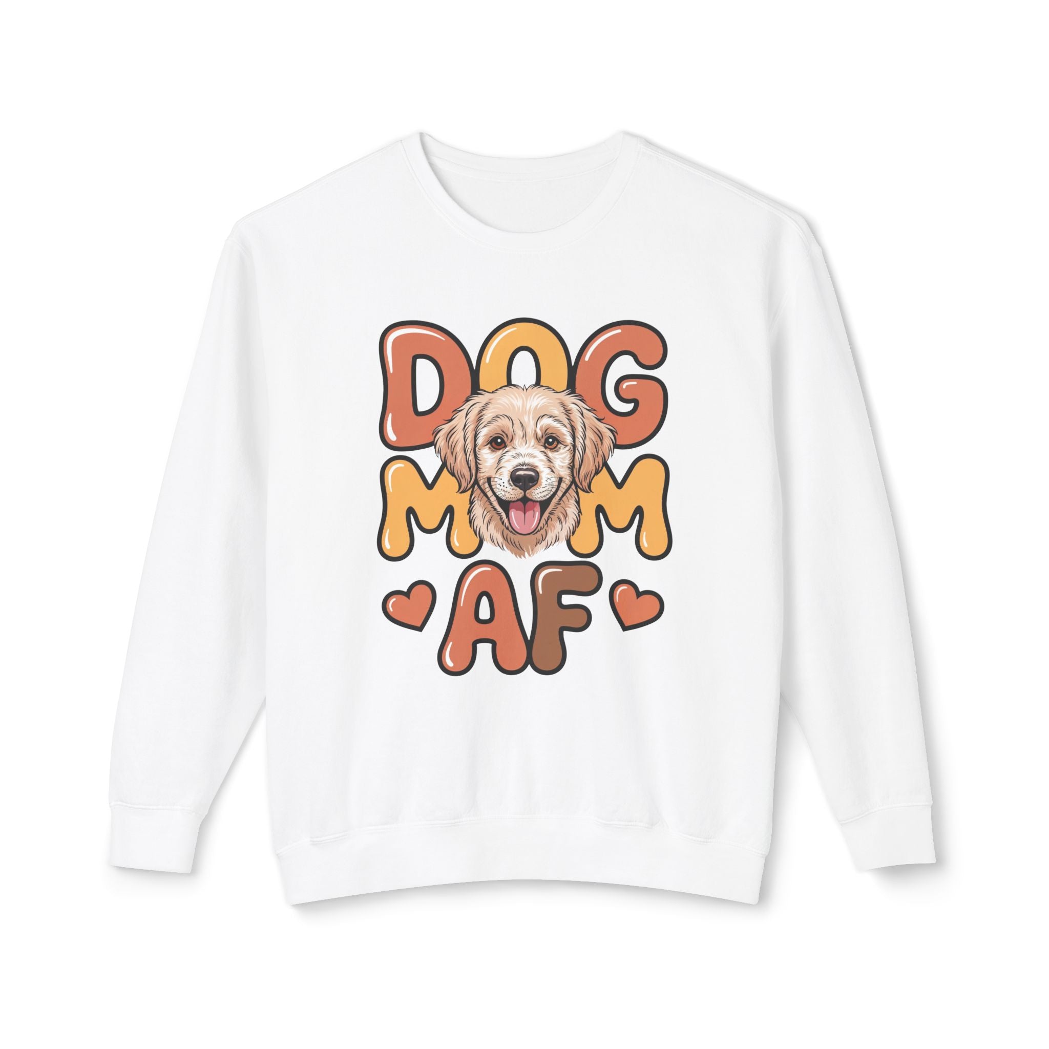Dog Lover Sweatshirt | Golden Retriever Illustration, Cute Heart Design
