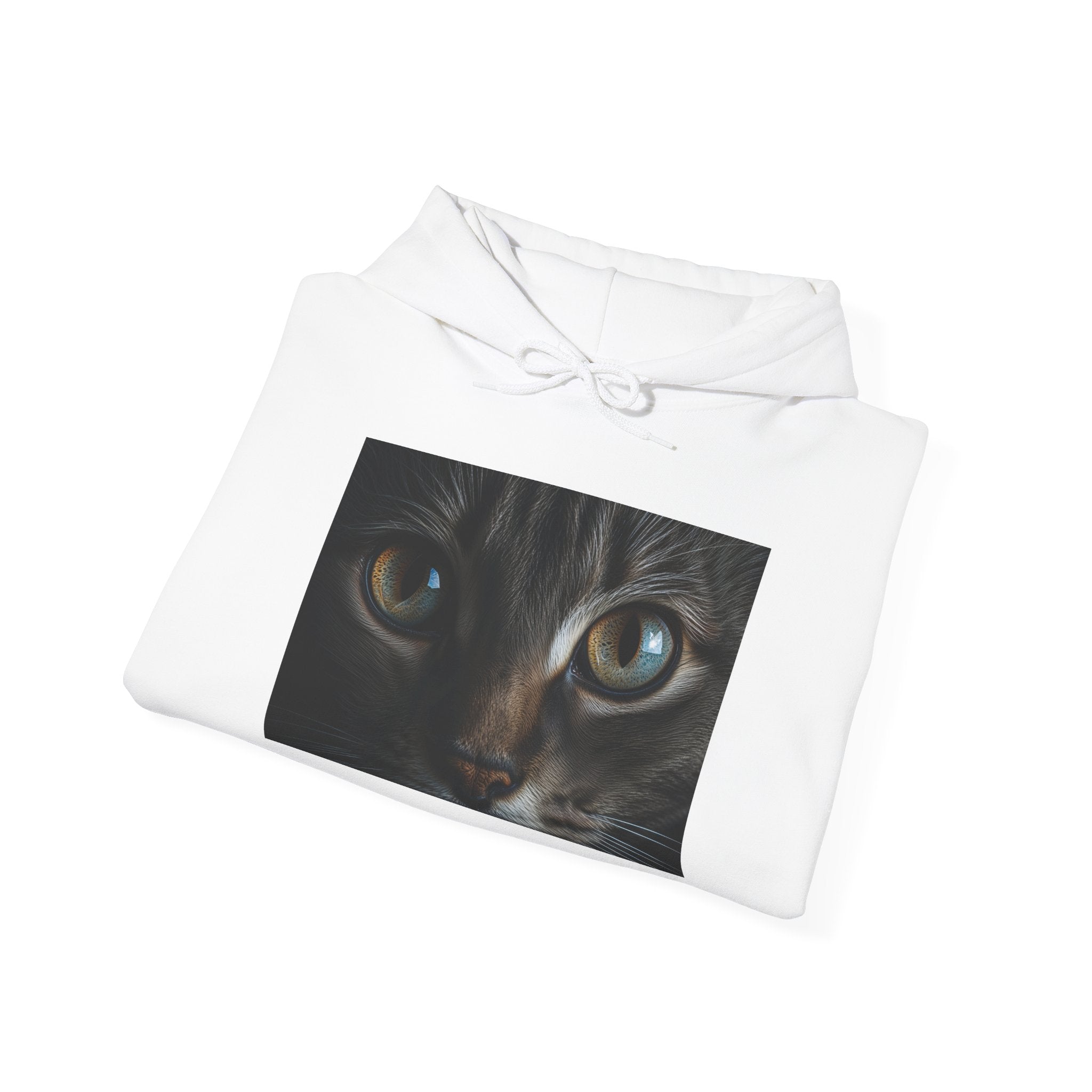 Sweat à capuche Yeux de chat en gros plan | Pull à motif visage de chat, portrait félin