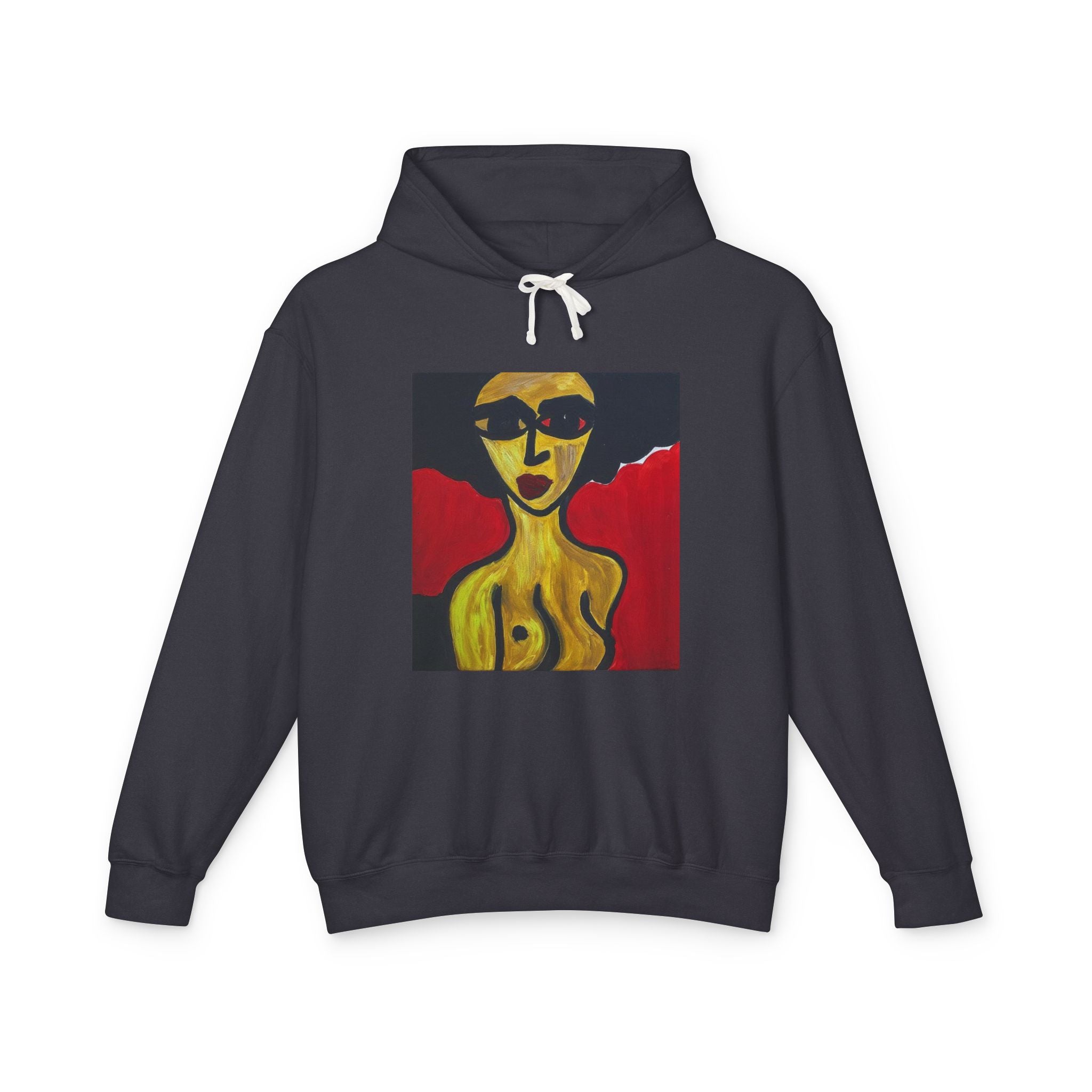 Nude Portrait art Hoodie — Art Print Sweatshirt, handmade