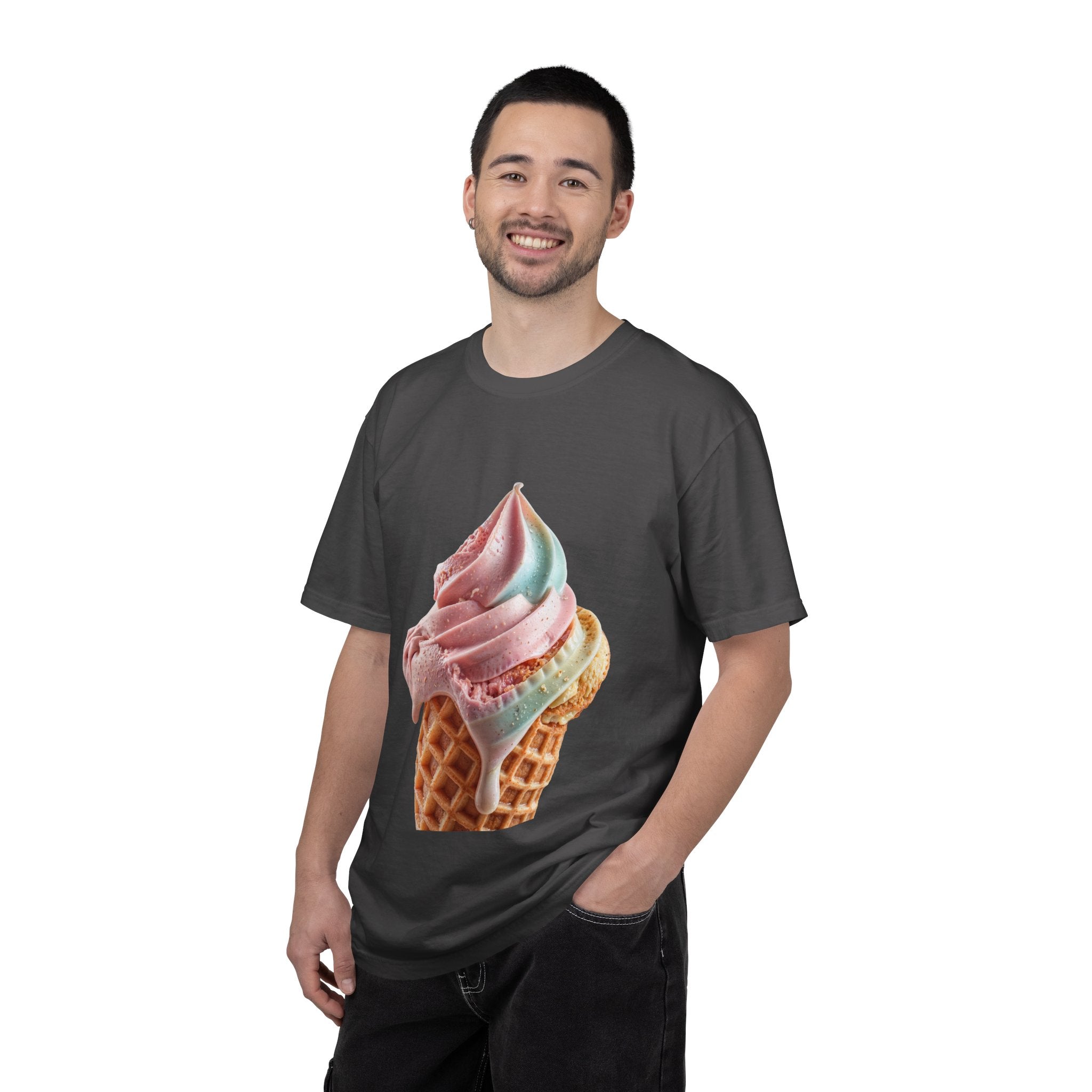 T-shirt Cornet de glace arc-en-ciel pastel | T-shirt dessert à la crème glacée molle