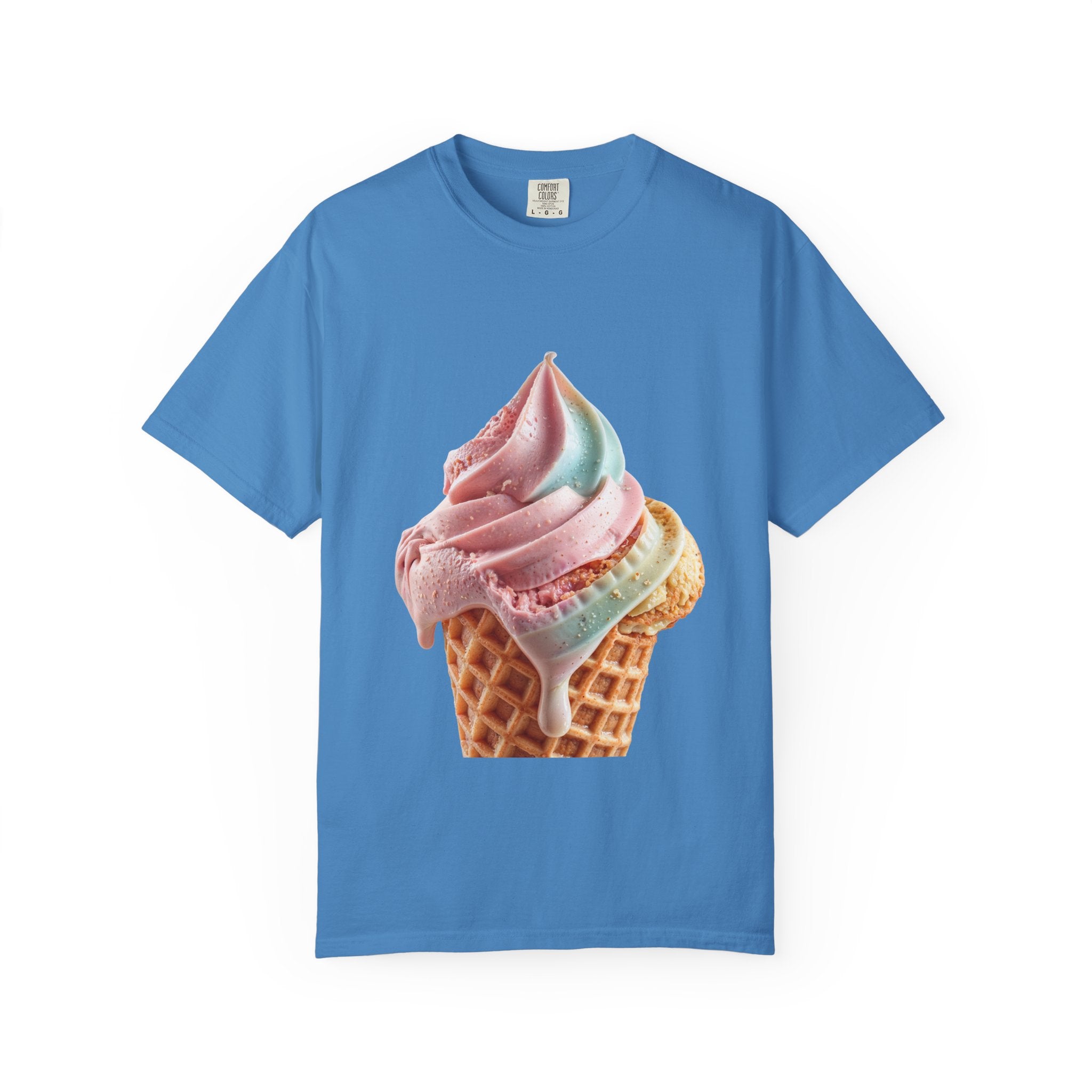 T-shirt Cornet de glace arc-en-ciel pastel | T-shirt dessert à la crème glacée molle