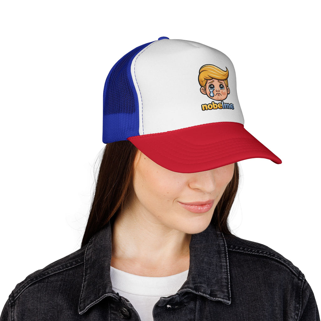 Casquette parodique « Papa parodique », casquette trucker avec visage de dessin animé qui pleure | Casquette emoji parodique politique