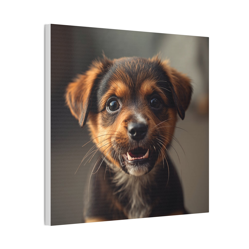 Smiling Puppy Portrait Canvas, gift for doh lovers