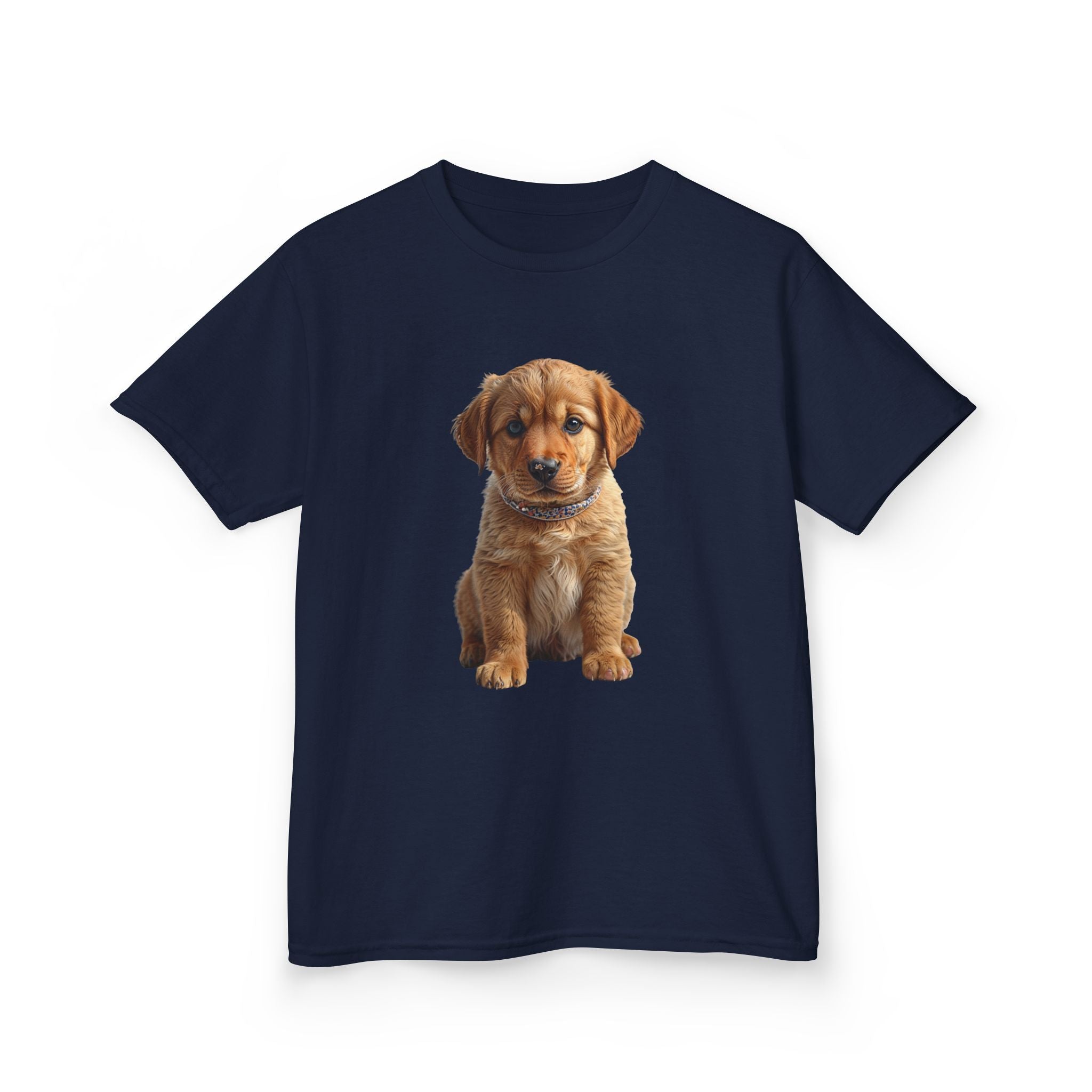 T-shirt enfant illustration chiot marron | T-shirt chien mignon, amoureux des animaux