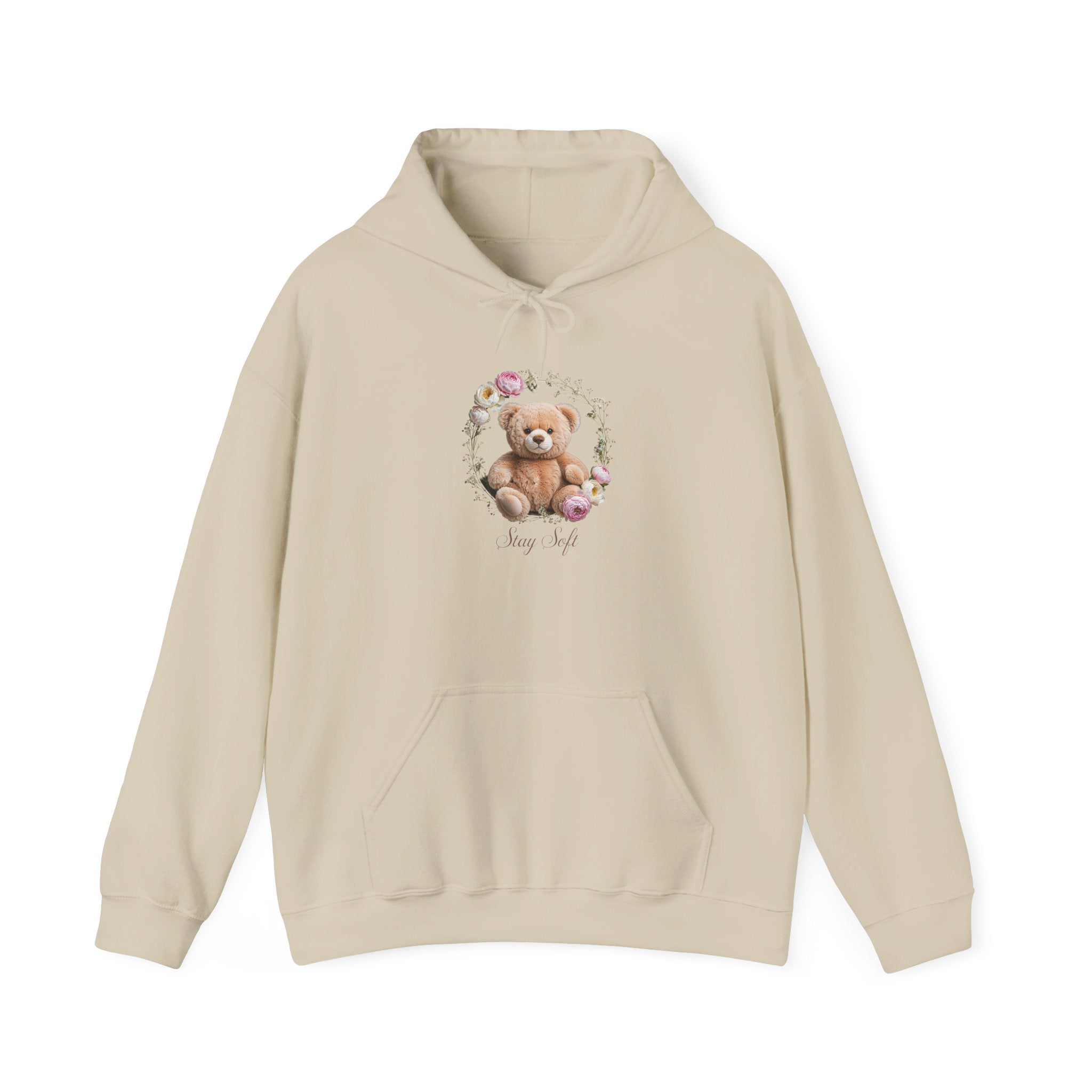 Sweat à capuche ours en peluche et couronne de fleurs | Sweat-shirt ours mignon avec roses