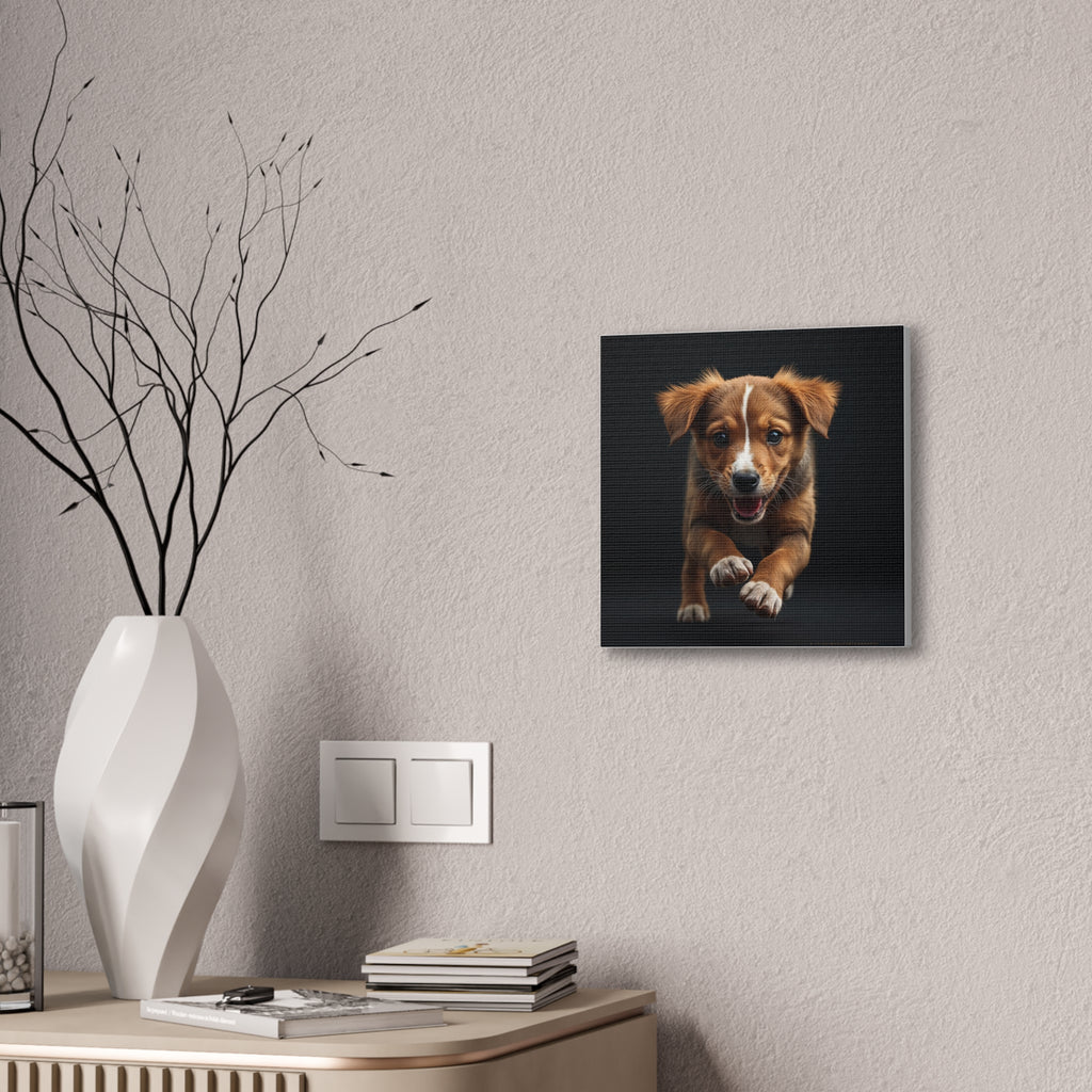 Playful Puppy Portrait Canvas, gift for dog lovers