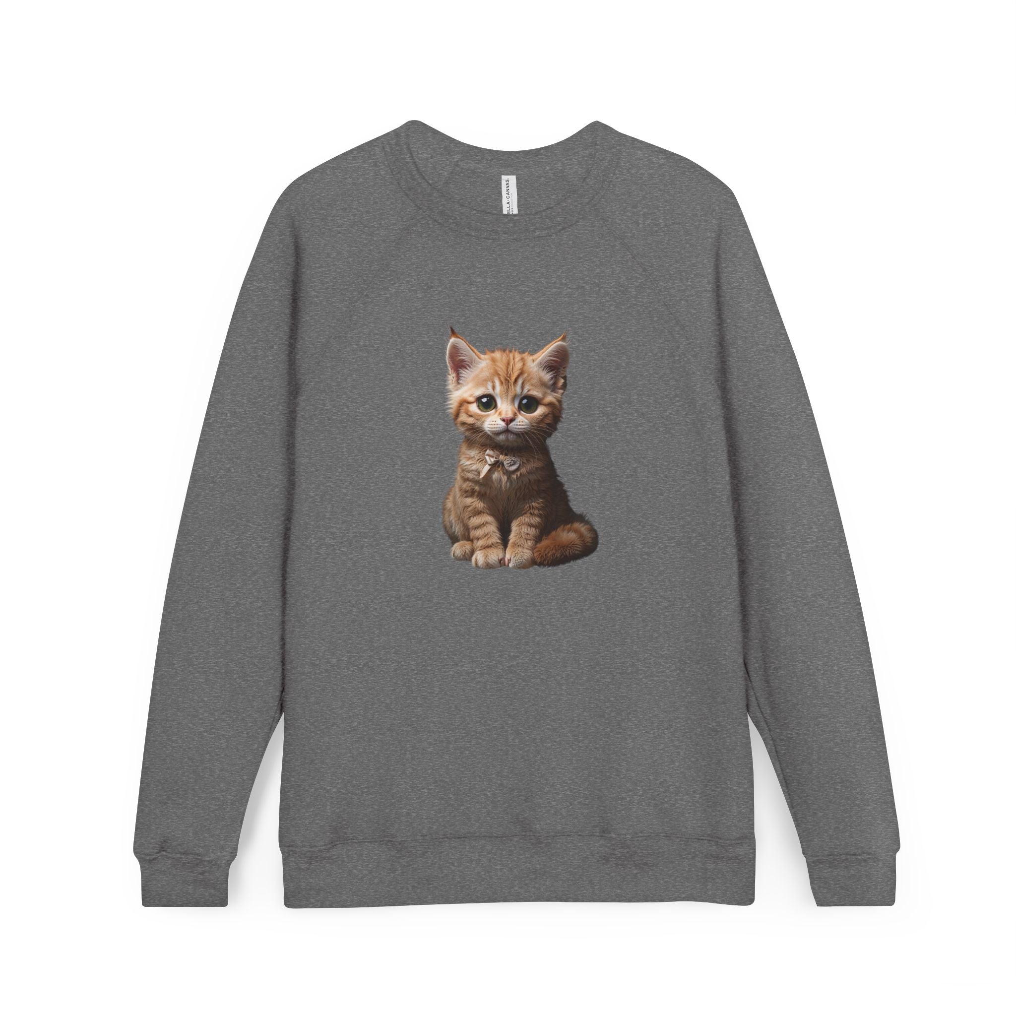 Sweat-shirt à motif chaton tigré orange | Sweat-shirt raglan avec illustration de chat mignon