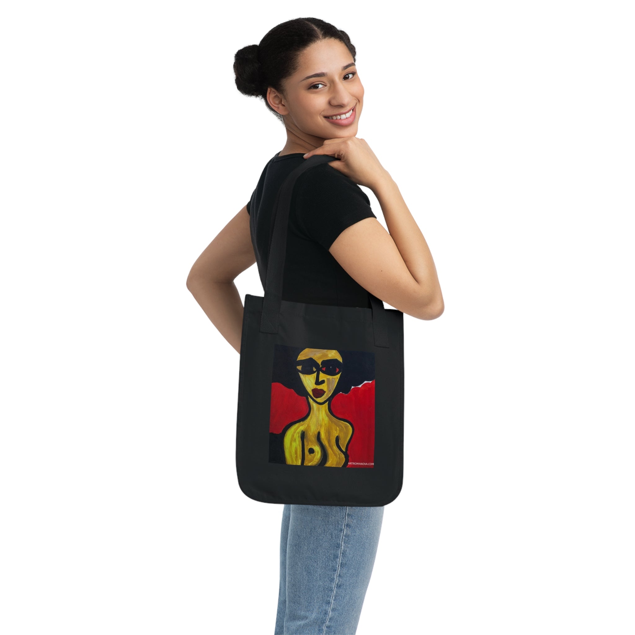 Sac fourre-tout abstrait | Sac fourre-tout en toile d'art moderne, fait main, en coton écologique