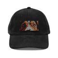 Casquette brodée avec un boxer marron | Casquette de baseball en velours côtelé