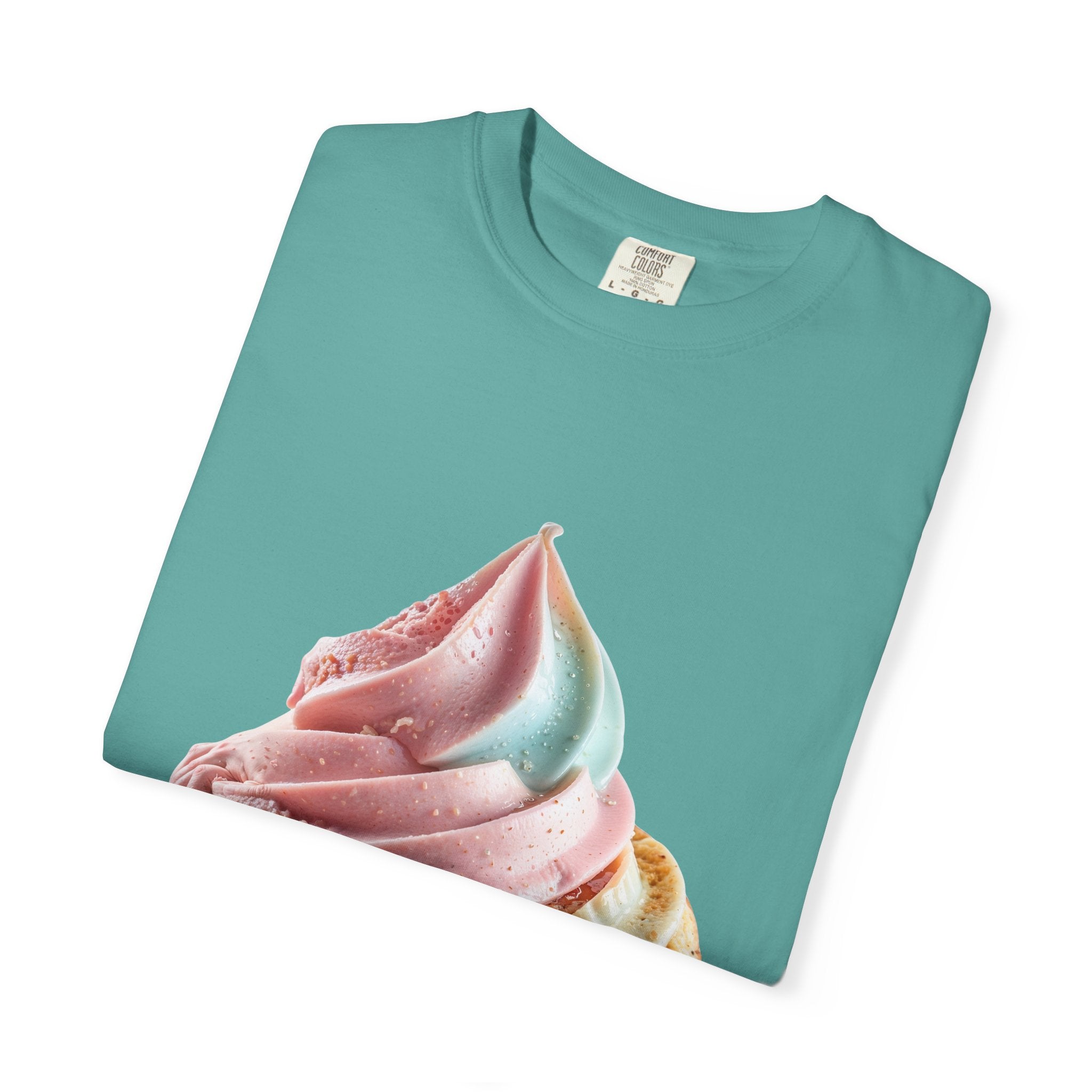 T-shirt Cornet de glace arc-en-ciel pastel | T-shirt dessert à la crème glacée molle