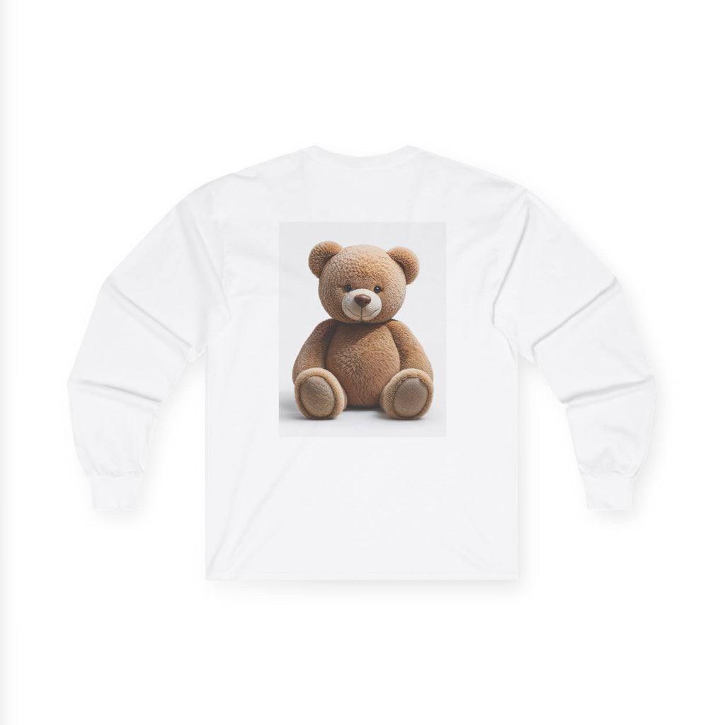 Teddy Bear with Balloons Long Sleeve Tee | Cute Plush Illustration