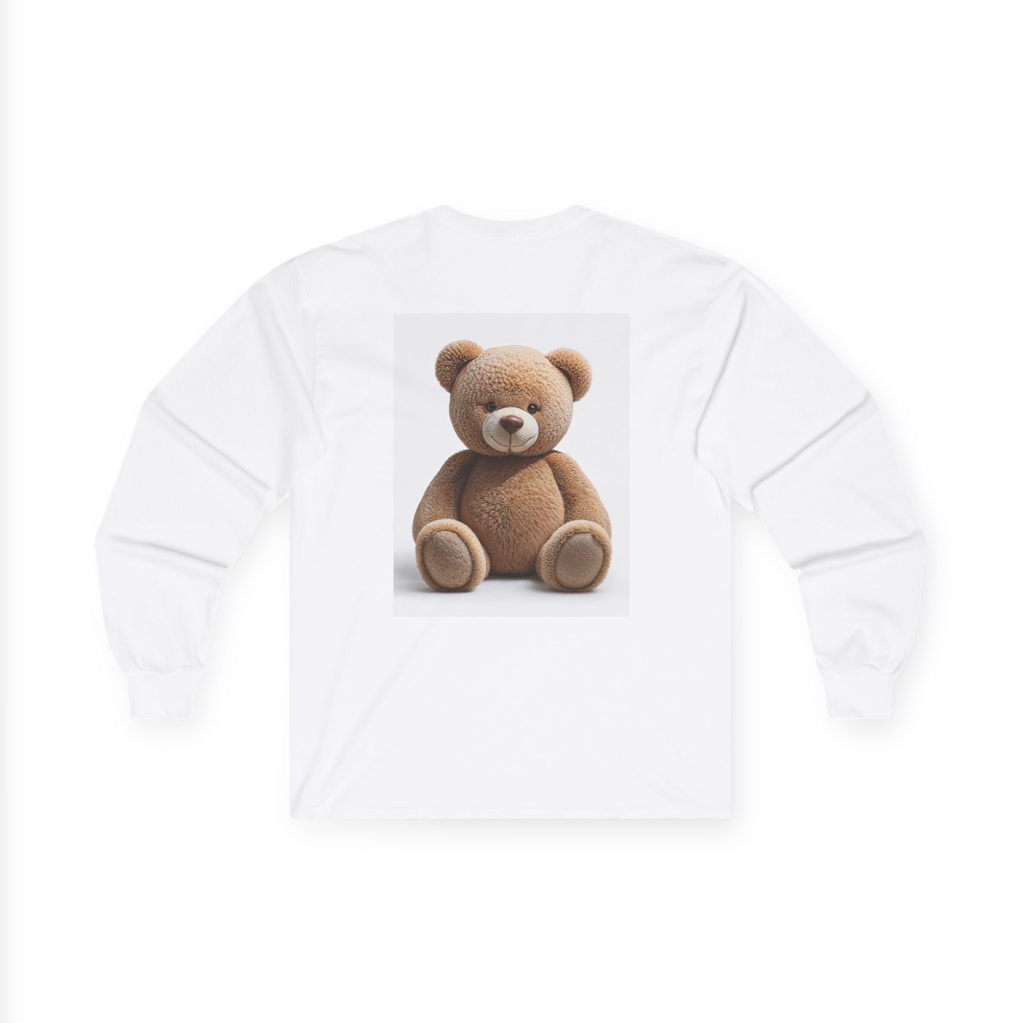 Teddy Bear with Balloons Long Sleeve Tee | Cute Plush Illustration