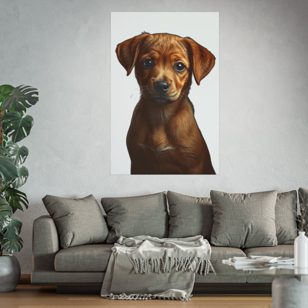 Puppy Portrait Poster | Satin Matte Dog Poster, animal lover poster