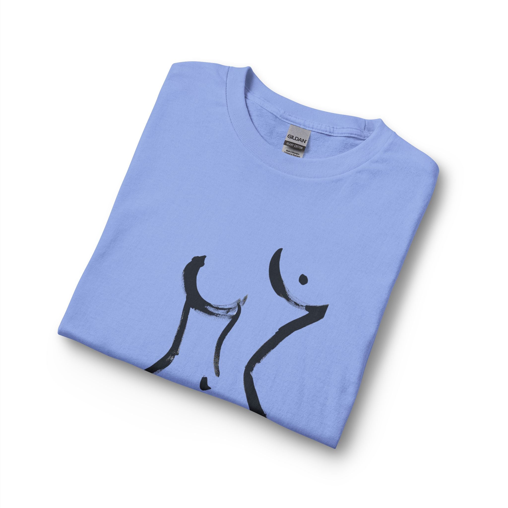 T-shirt manches longues imprimé sexy | Dessin au trait représentant un nu, édition artiste, portrait de nu élégant, tirage d'art limité
