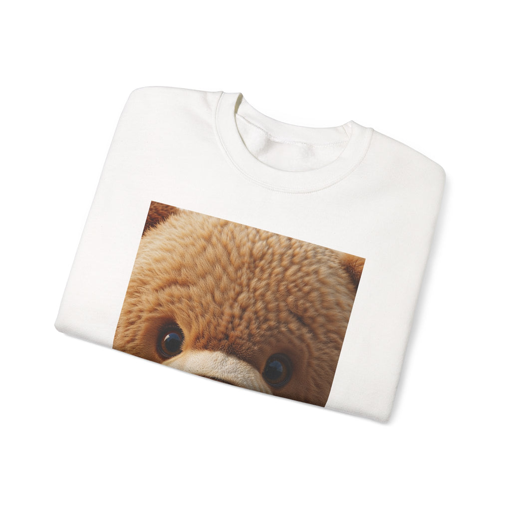 Sweat-shirt ras du cou ours en peluche marron | Impression photo de peluche
