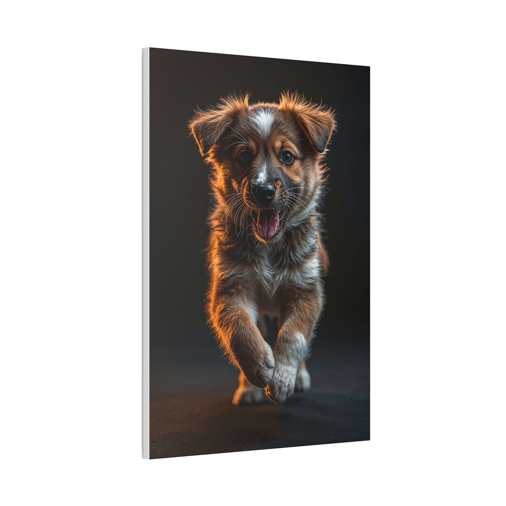 Running Puppy Canvas, gift for dog lovers