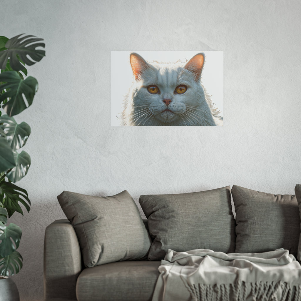 White Cat Portrait Poster | Cat Lover poster