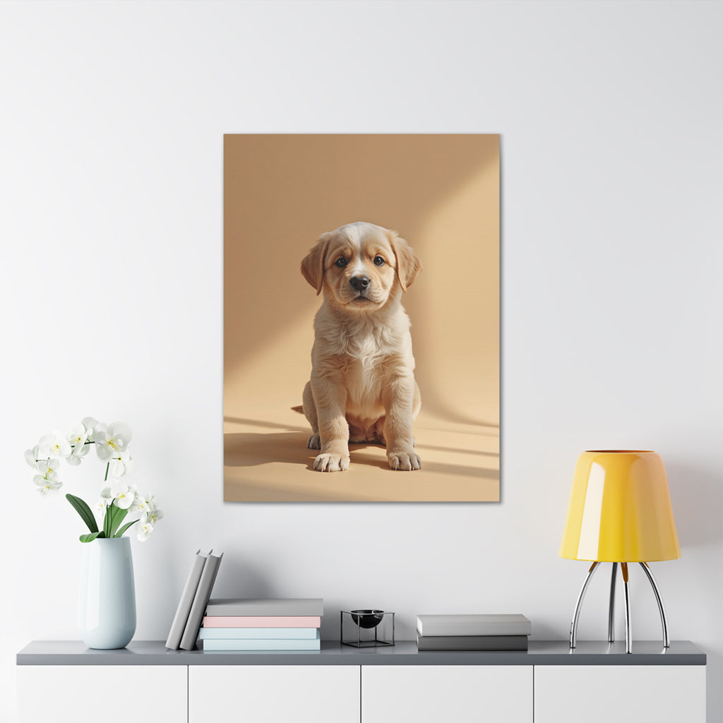 Golden Labrador Puppy Canvas, gift for dog lovers