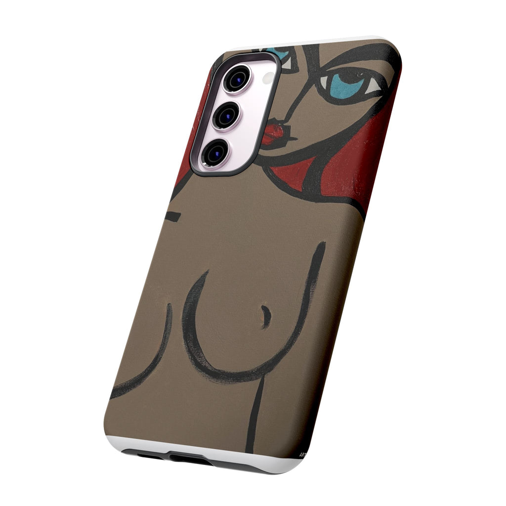 Coque de téléphone minimaliste | Figure féminine abstraite, faite main