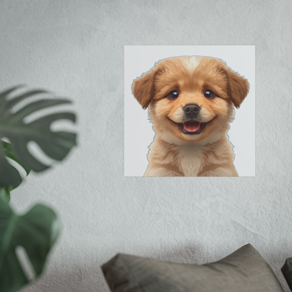 Smiling Fluffy Puppy Poster | puppy Poster, funny dog lover poster