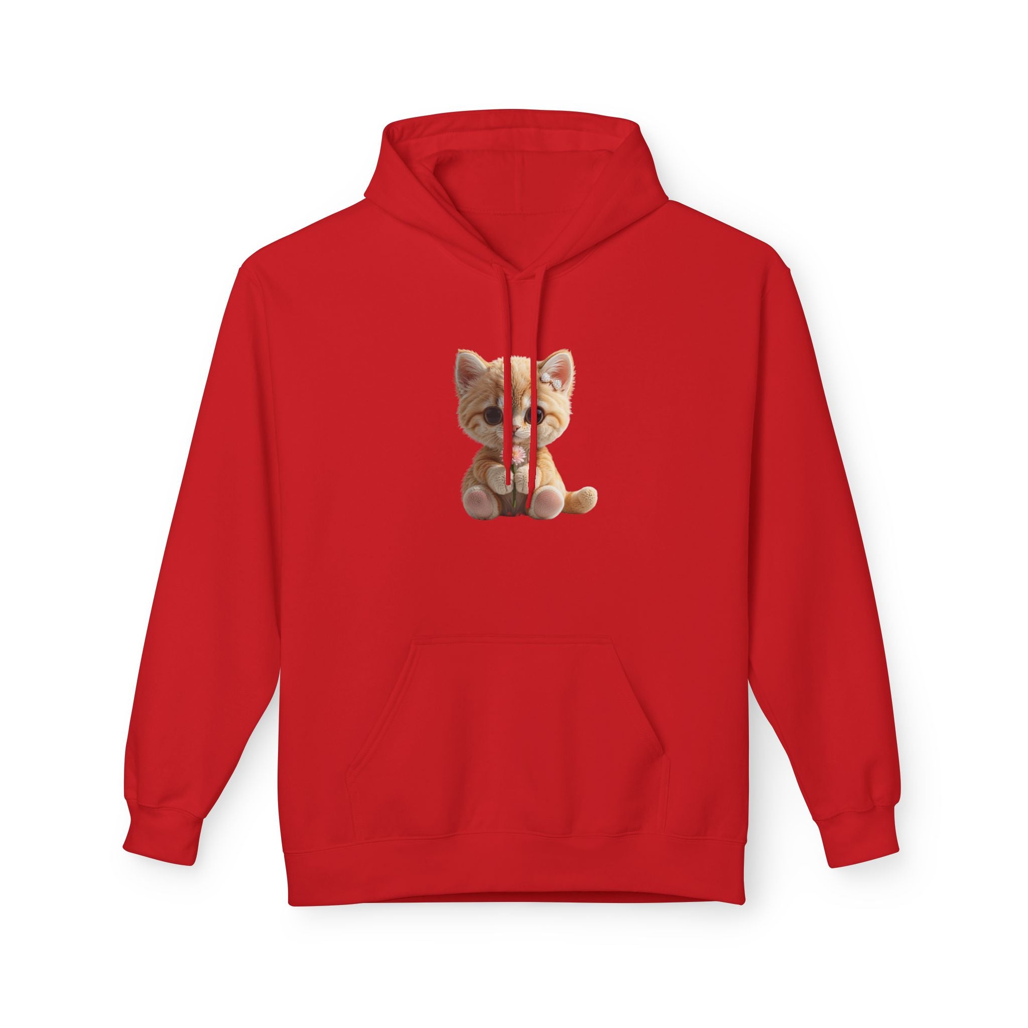 Sweat à capuche chaton assis mignon | Illustration de chat, pull blanc doux