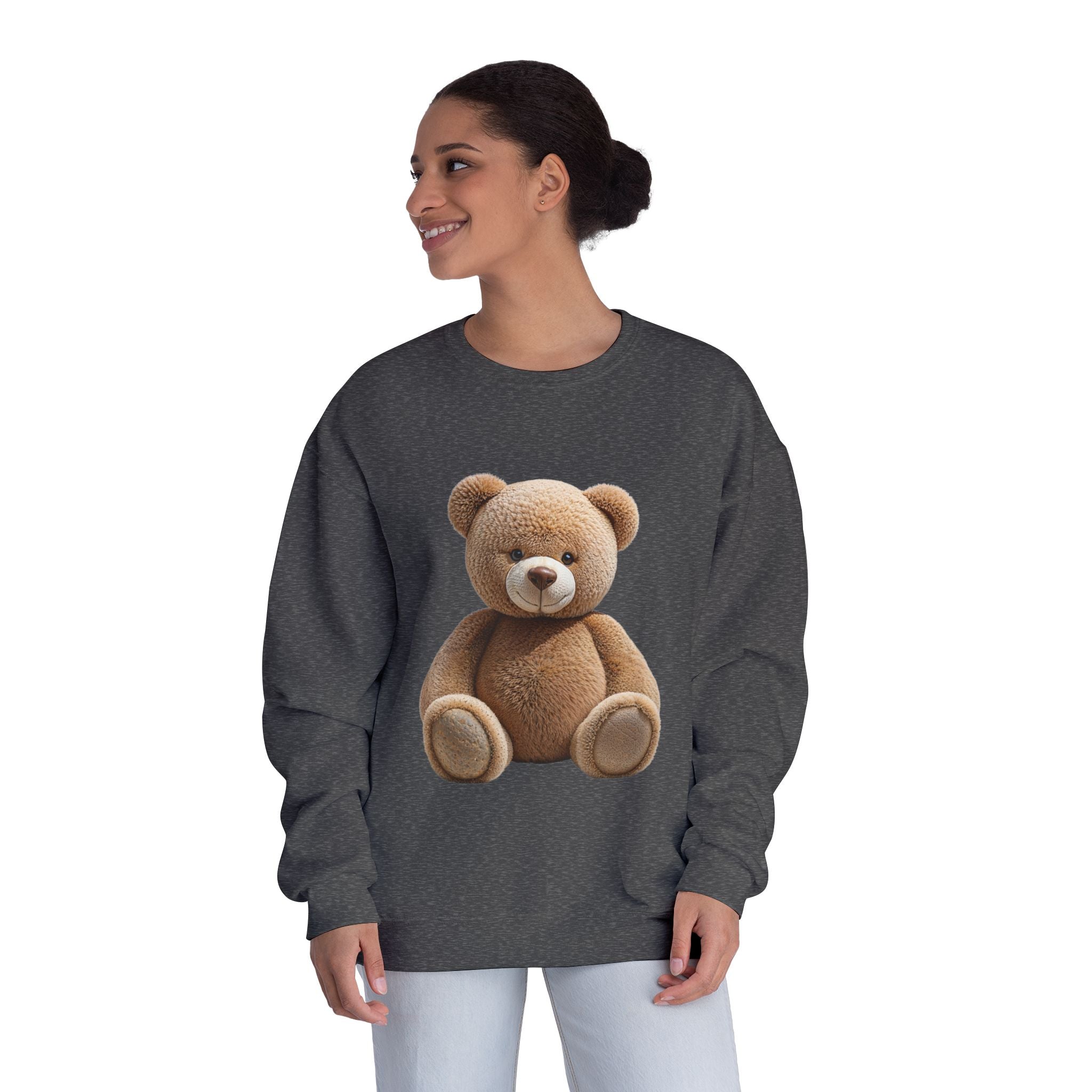 Sweat-shirt imprimé ours en peluche marron | Illustration de jouet mignon