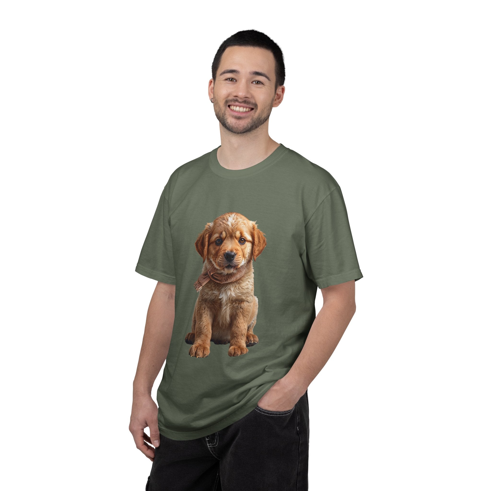 T-shirt chiot Golden Retriever | T-shirt photo de chien mignon